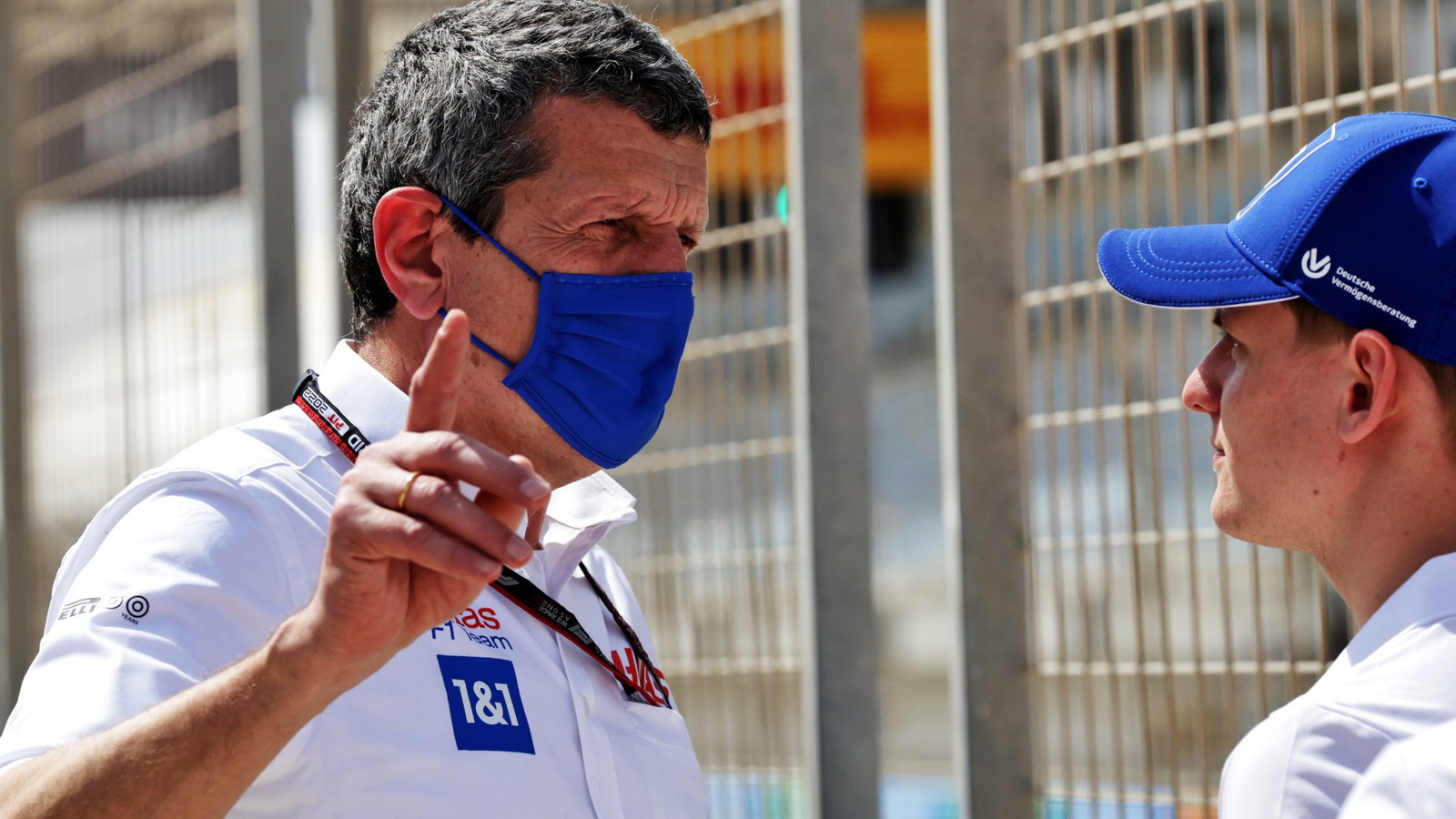 (L to R): Guenther Steiner (ITA) Haas F1 Team Prinicipal with Mick Schumacher (GER) Haas F1