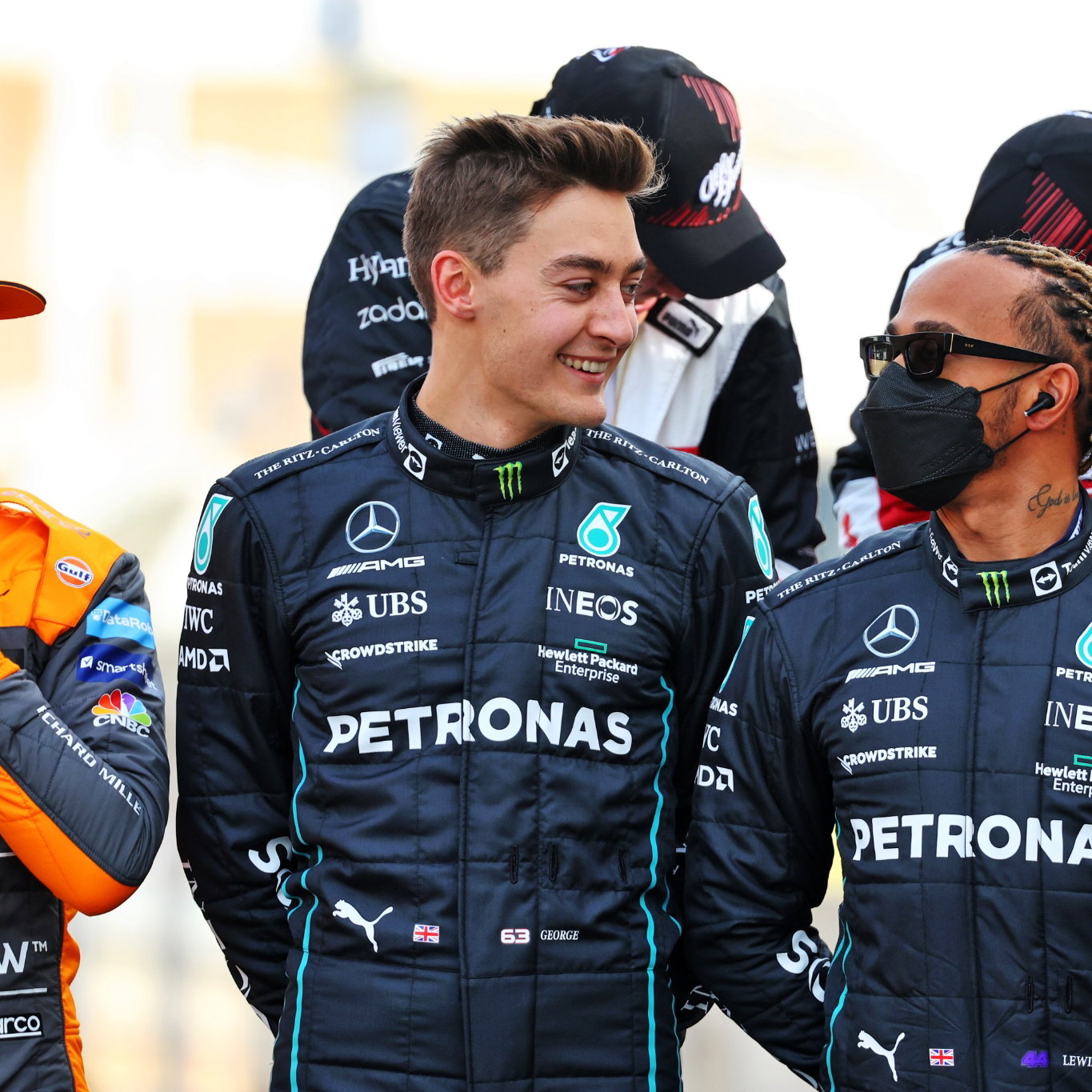 (L to R): Lando Norris (GBR) McLaren