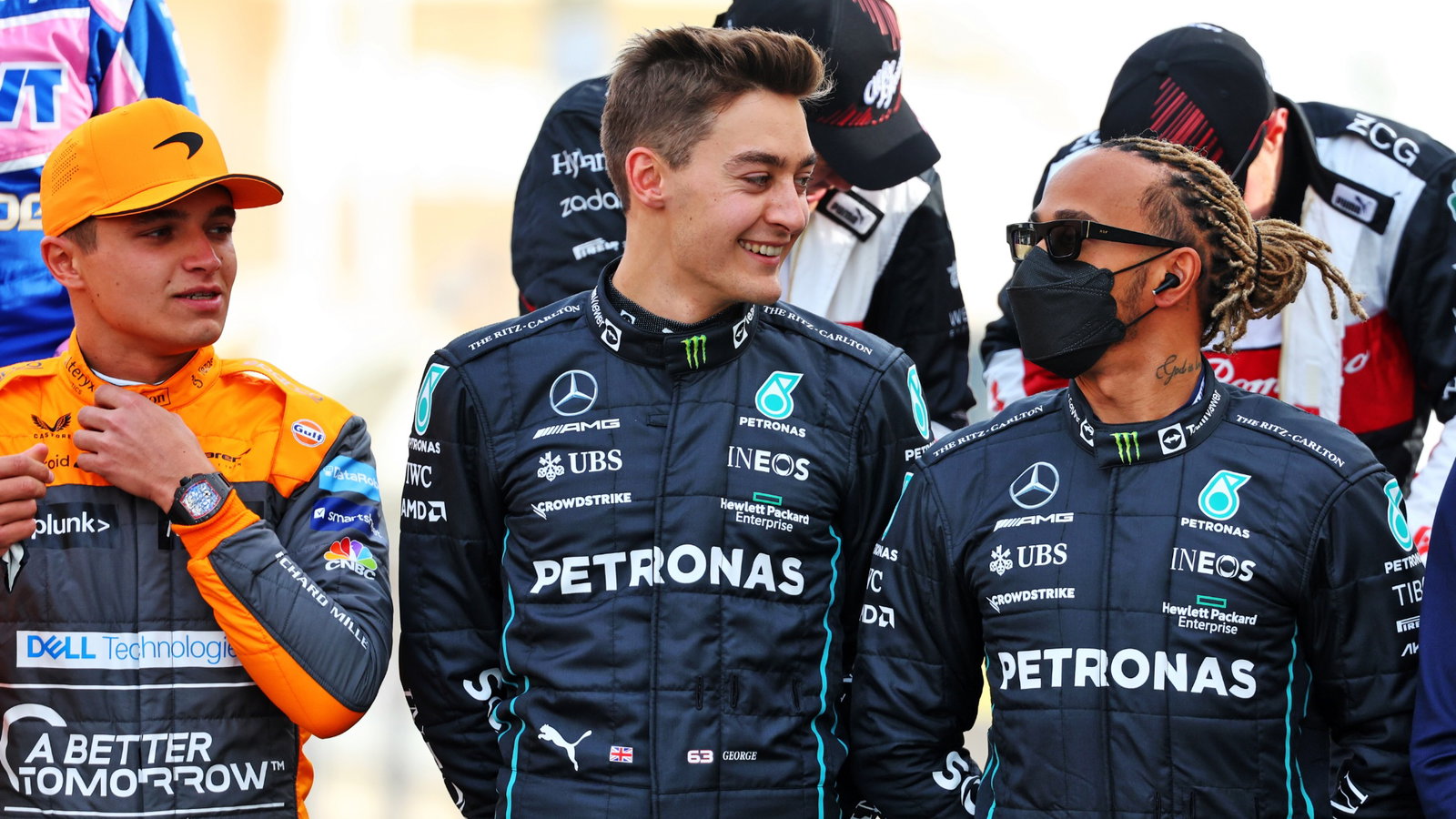 (L to R): Lando Norris (GBR) McLaren