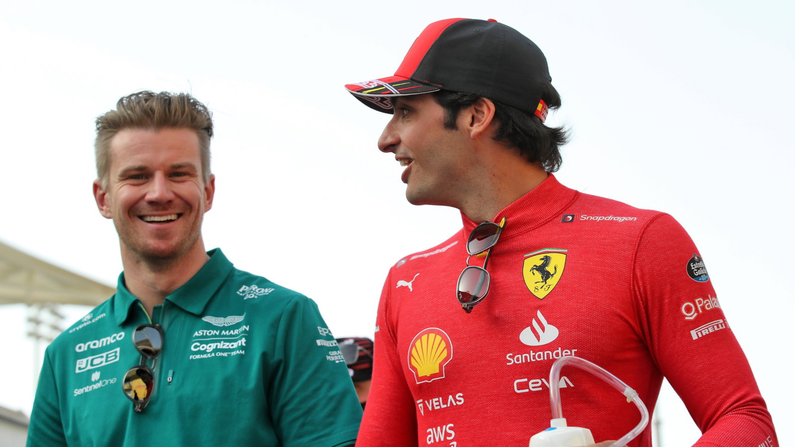 (L to R): Nico Hulkenberg (GER) Aston Martin F1 Team Reserve Driver and Carlos Sainz Jr (ESP)