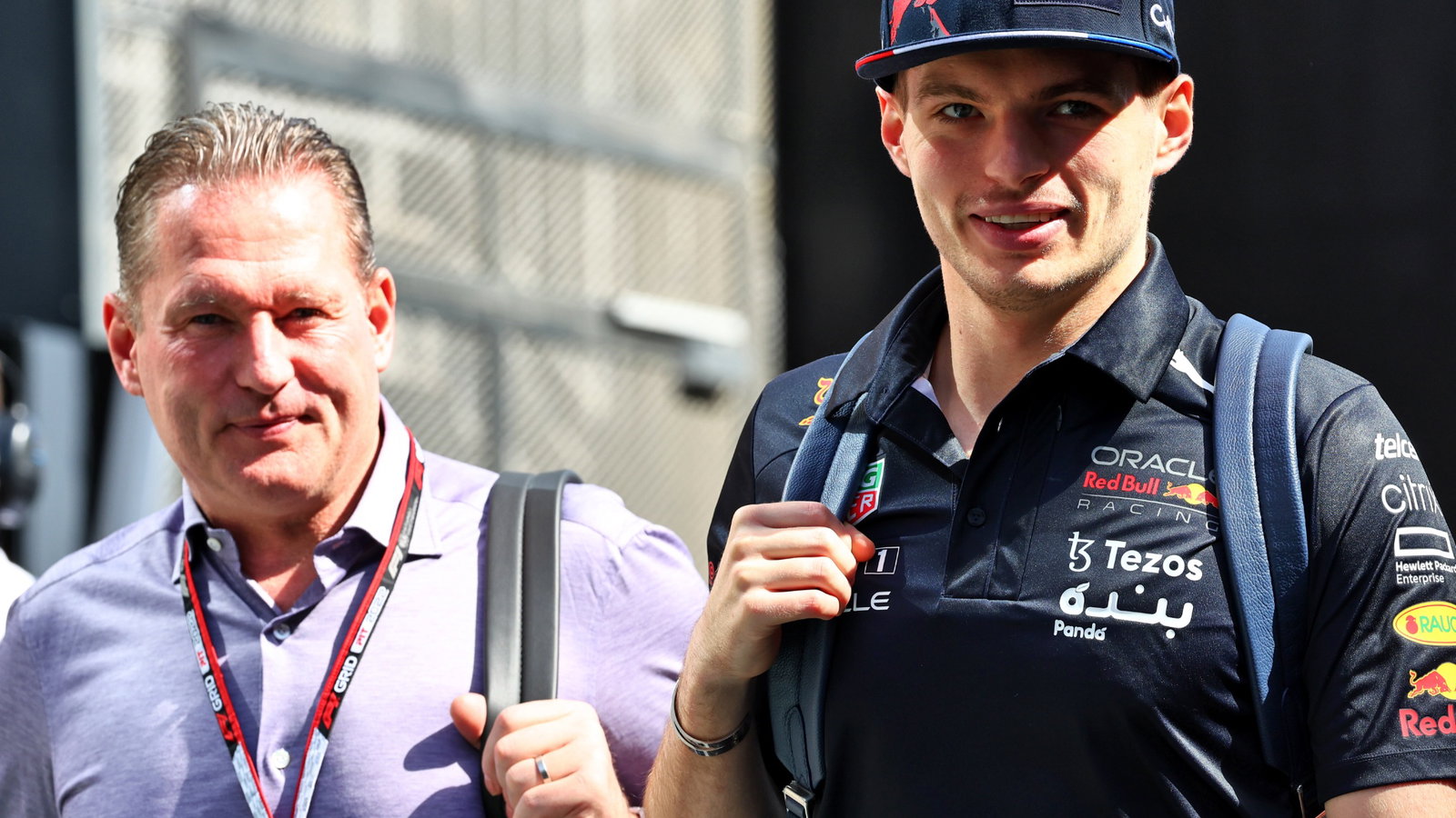 Max Verstappen (NLD) Red Bull Racing with his father Jos Verstappen