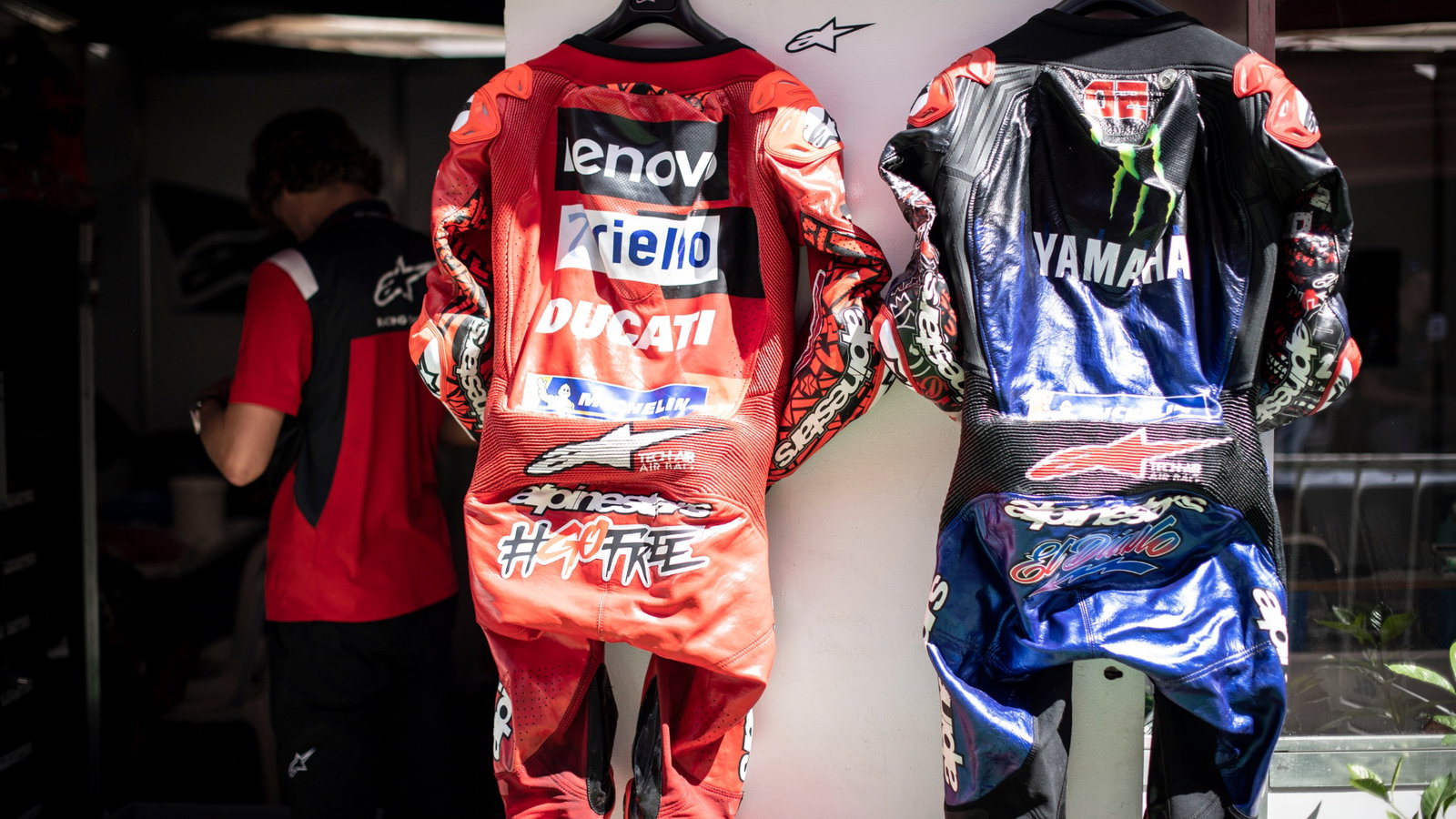 Fabio Quartararo and Pecco Bagnaia's leathers
