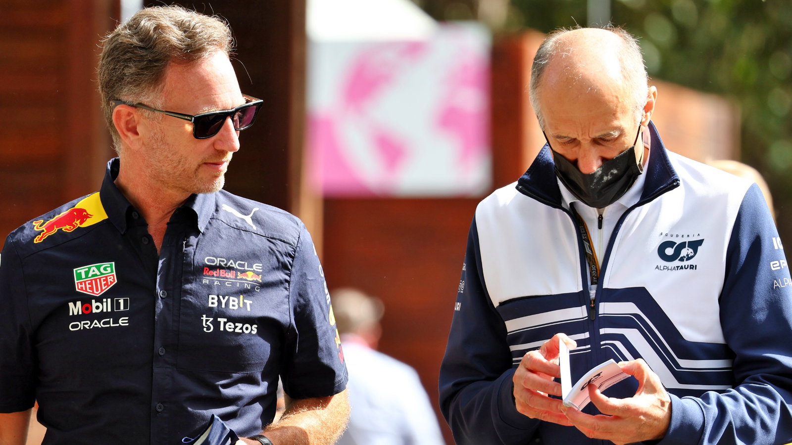 (L to R): Christian Horner (GBR) Red Bull Racing Team Principal and Franz Tost (AUT) AlphaTauri Team Principal. Formula 1