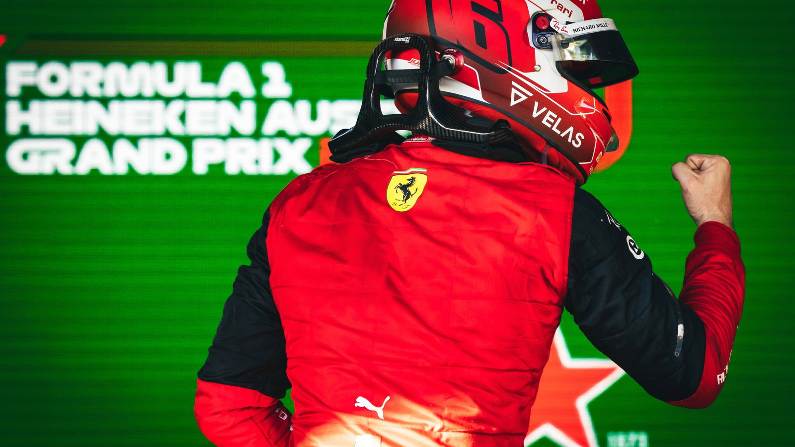 Race winner Charles Leclerc