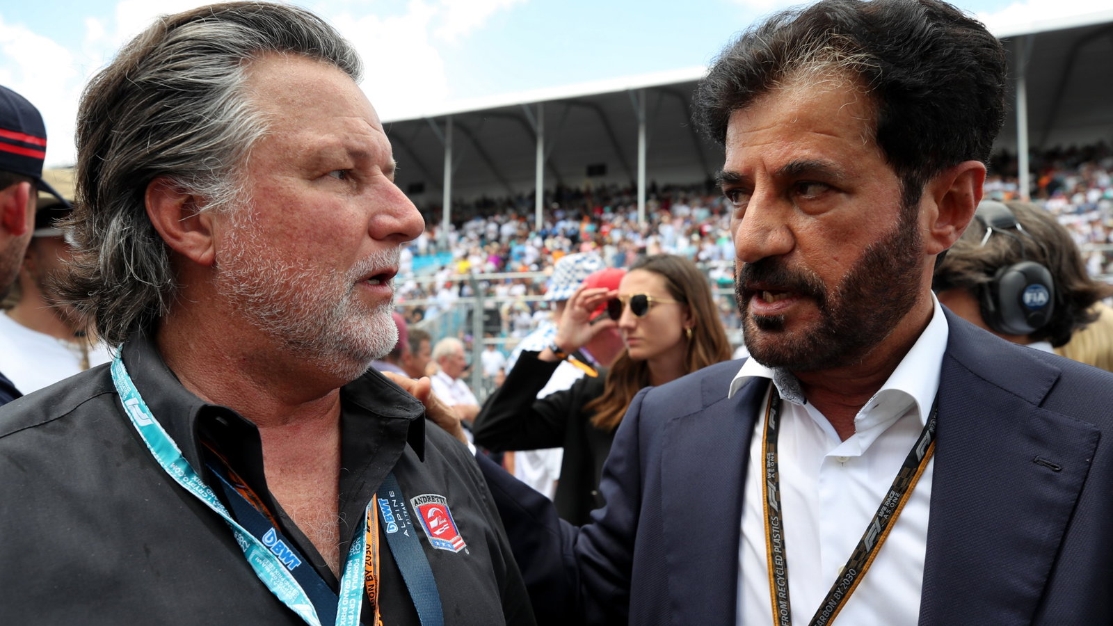 (L to R): Michael Andretti (USA) with