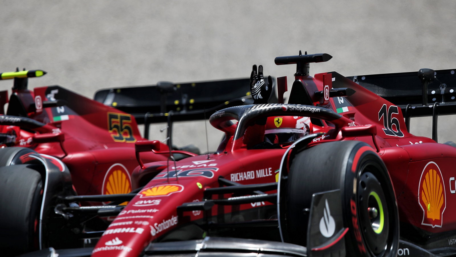 Charles Leclerc (MON) Ferrari F1-75 and team mate Carlos Sainz Jr (ESP) Ferrari F1-75. Formula 1 World Championship, Rd 6,