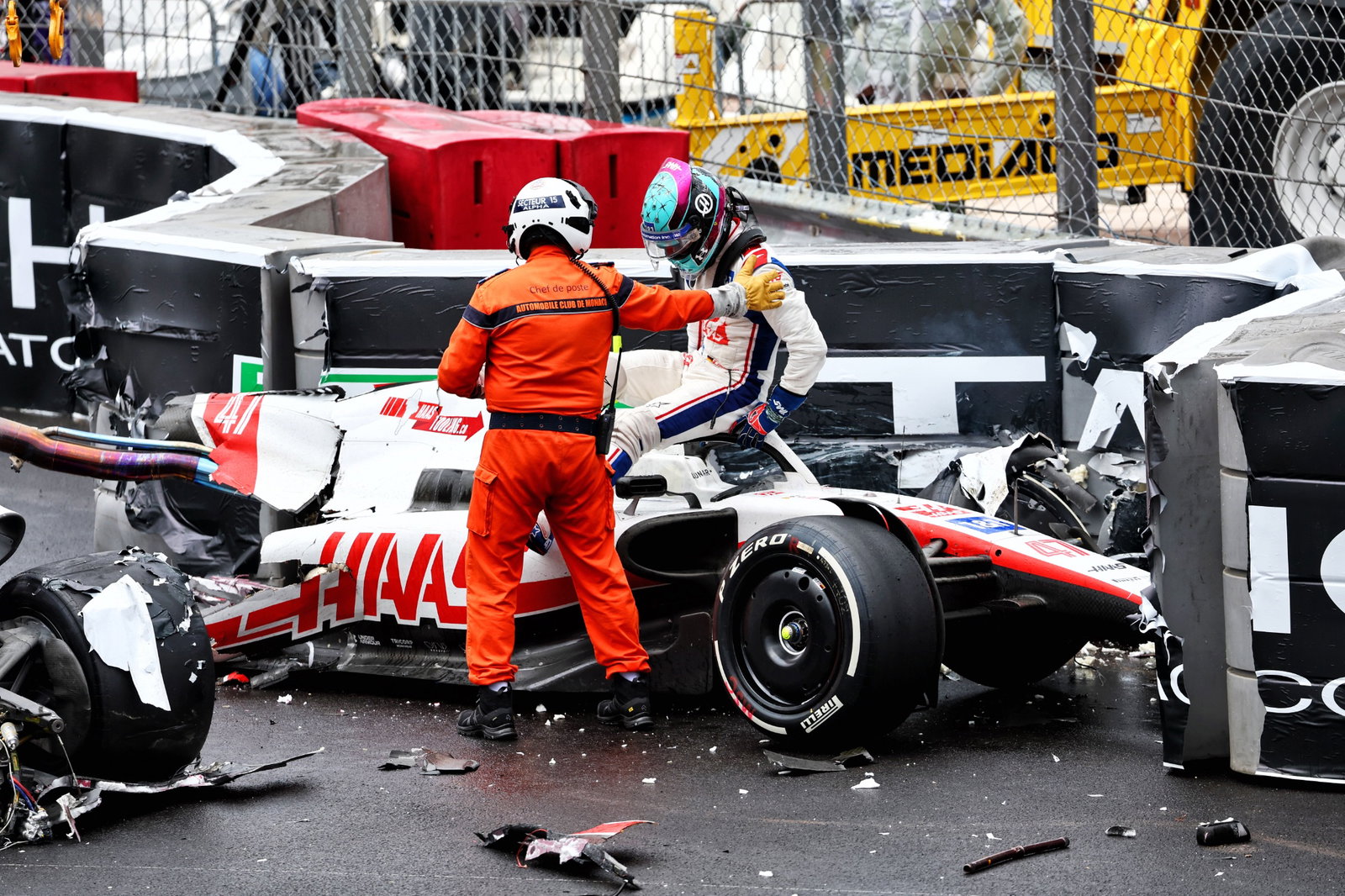 Mick Schumacher (GER) Haas VF-22 crashed out of the race. Formula 1 World Championship, Rd 7, Monaco Grand Prix, Monte