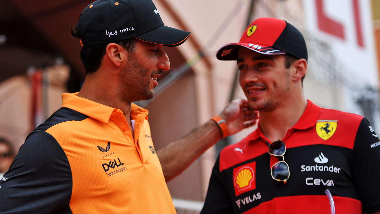 Daniel Ricciardo and Charles Leclerc