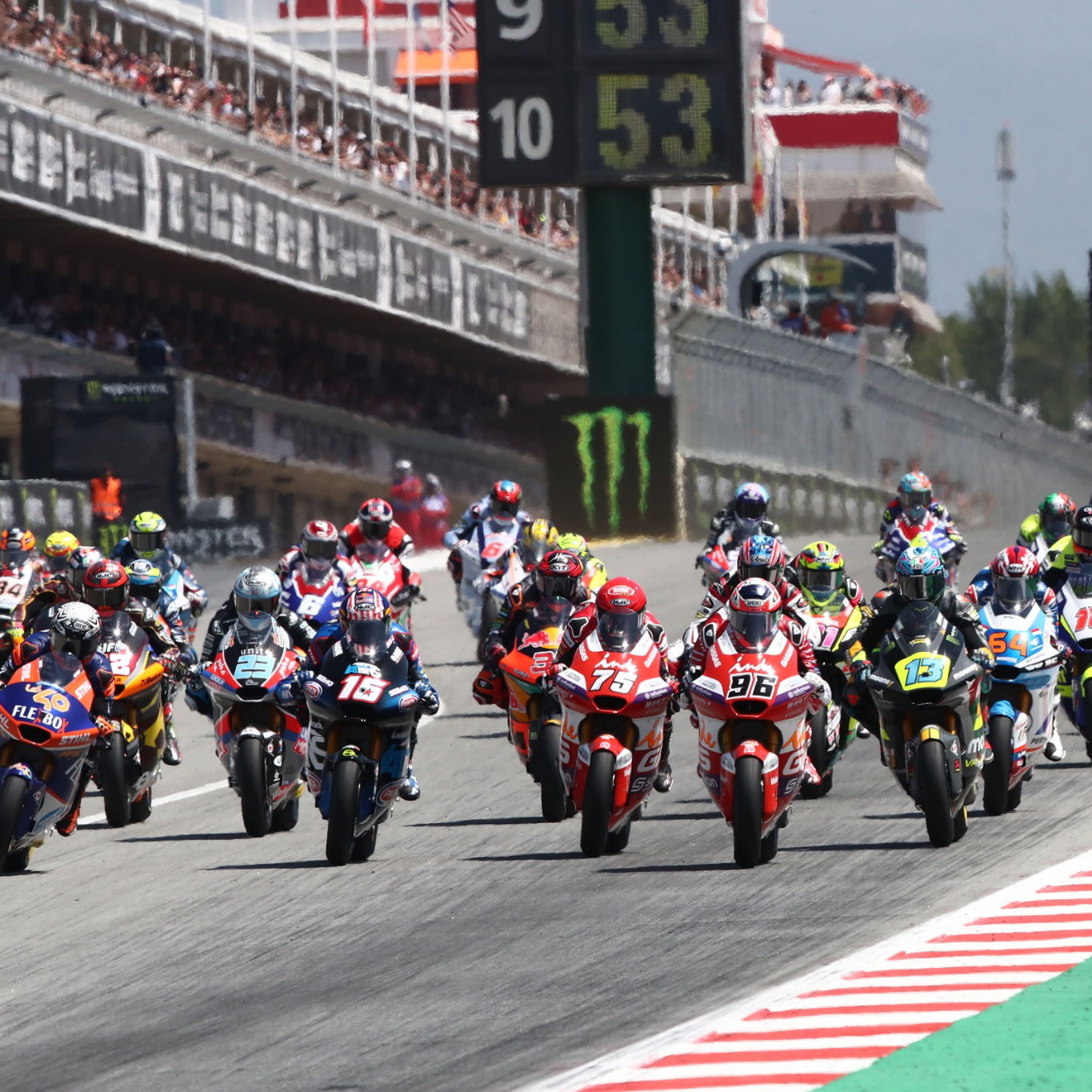 Jake Dixon race start, Moto2 race, Catalunya MotoGP, 5 June