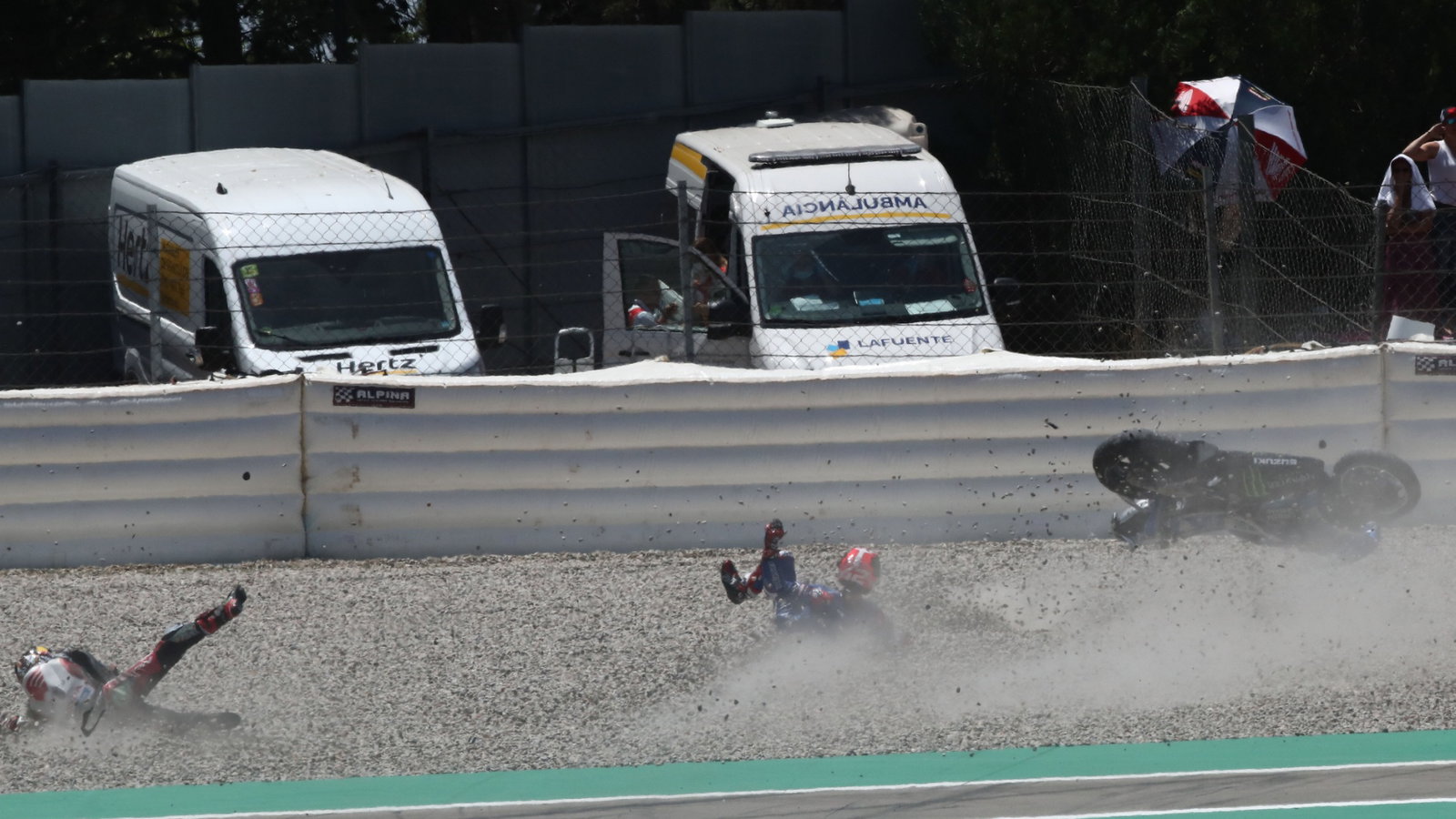 Alex Rins crash, Catalunya MotoGP race, 5 June
