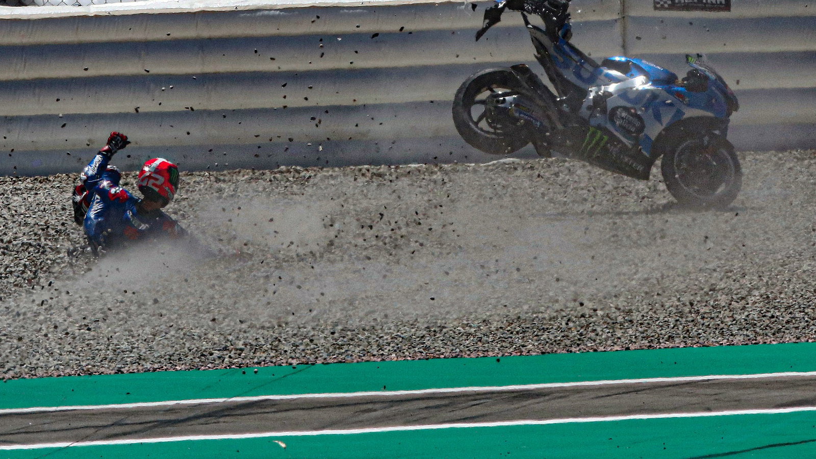 Alex Rins crash, Catalunya MotoGP. 5 July
