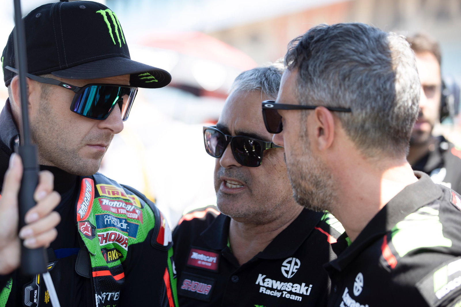 Jonathan Rea, Pere Riba and Fabien Foret, Misano WorldSBK race1, 11 June