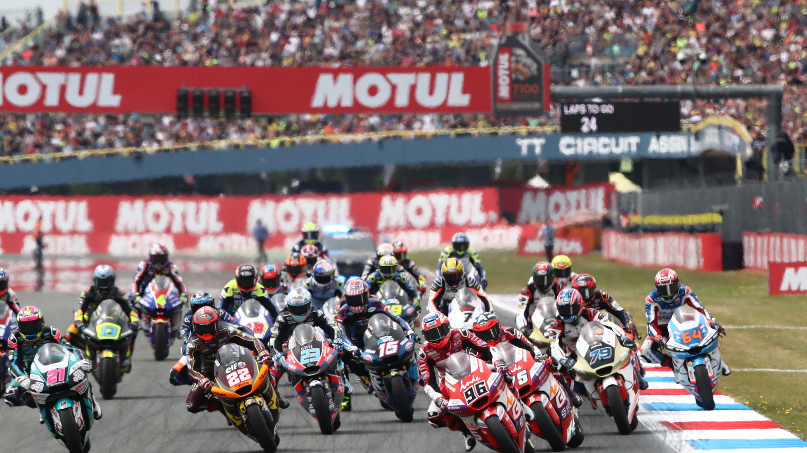 Jake Dixon race start, Moto2 race, Dutch MotoGP, 26 June