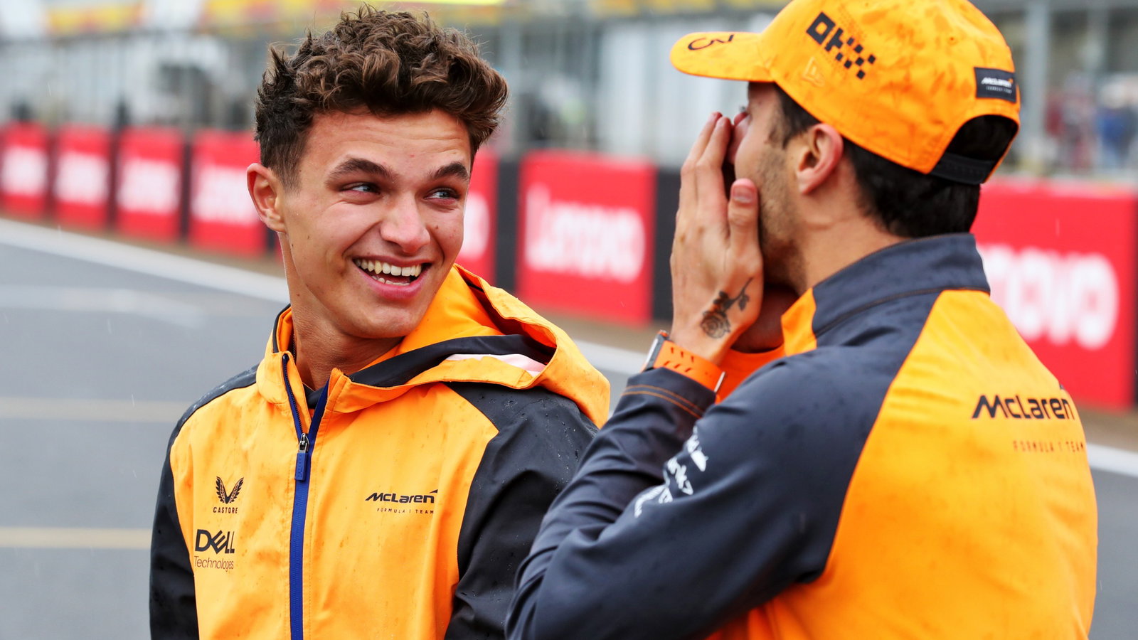 (L to R): Lando Norris (GBR) McLaren with team mate Daniel Ricciardo (AUS) McLaren. Formula 1 World Championship, Rd 10,