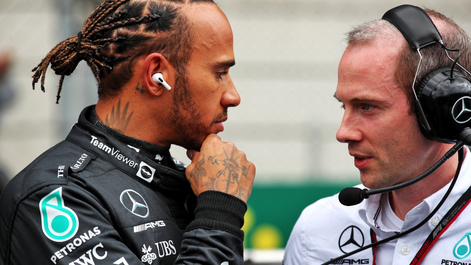 (L to R): Lewis Hamilton