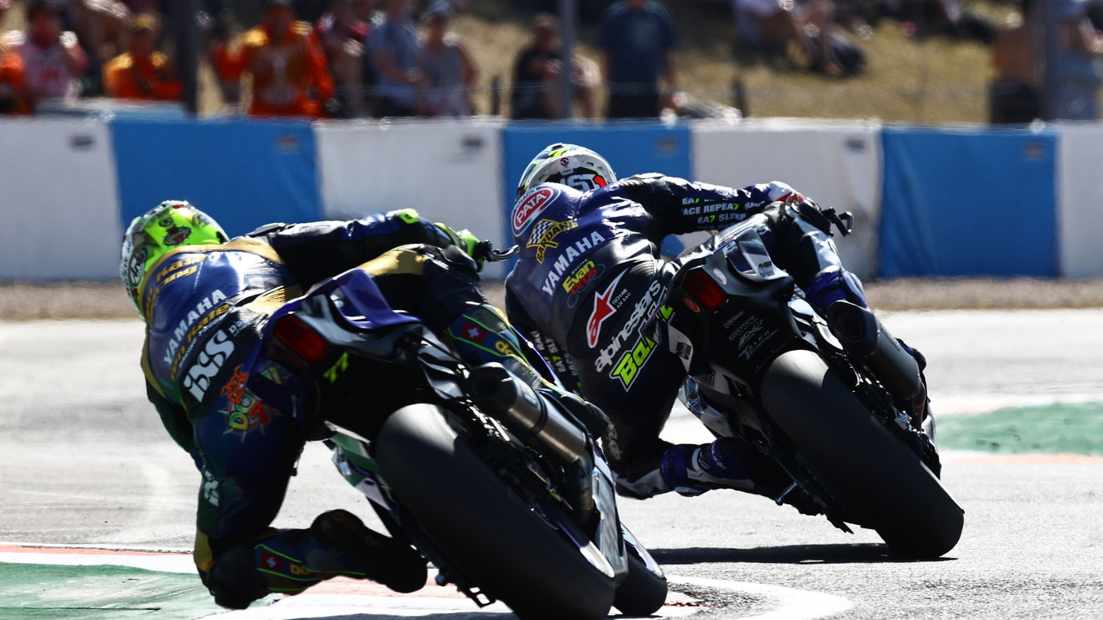 Lorenzo Baldassarri and Dominique Aegerter, Donington Park WorldSSP race1, 16 July