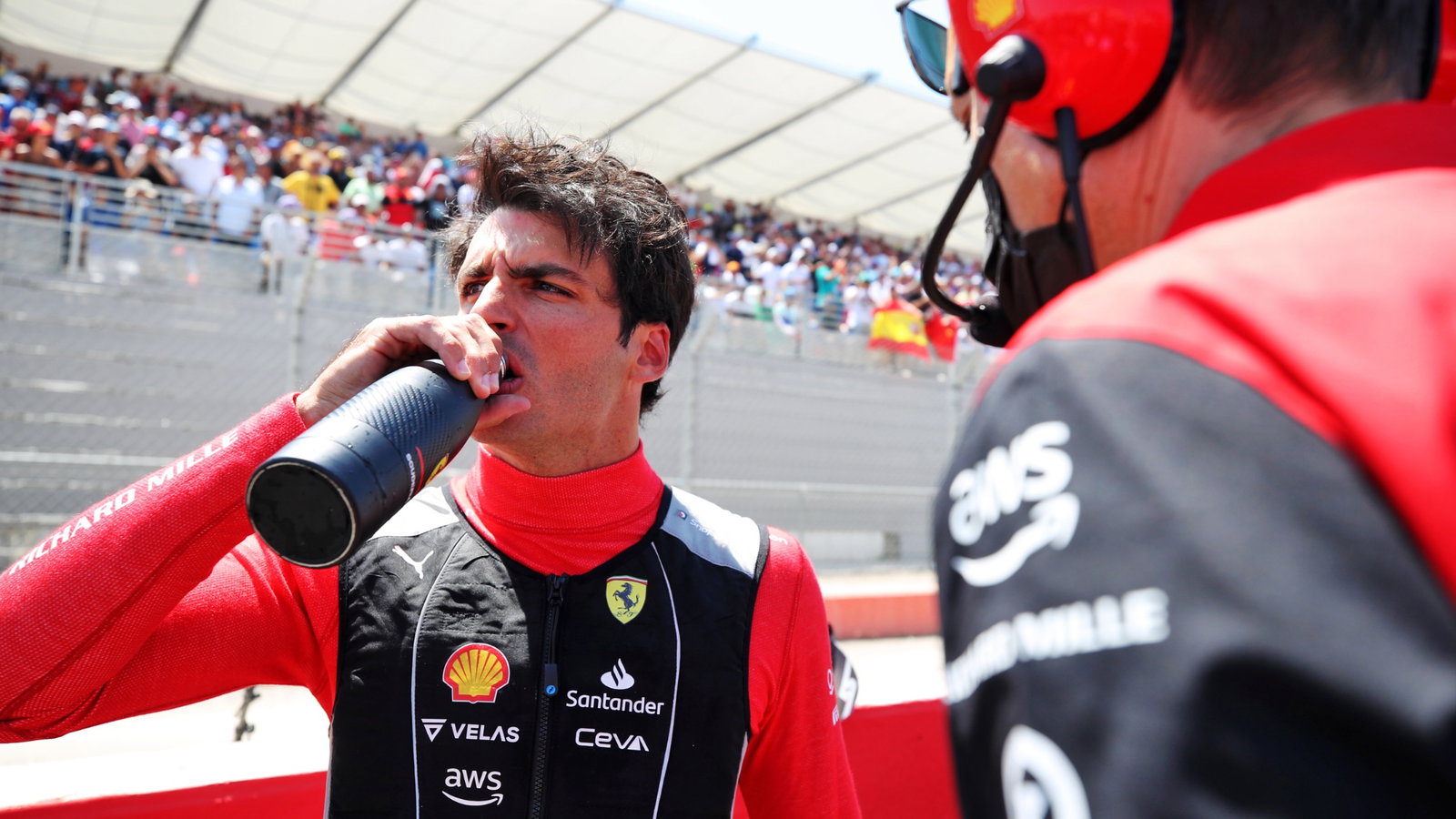 Carlos Sainz Jr (ESP) Ferrari on the grid. Formula 1 World Championship, Rd 12, French Grand Prix, Paul Ricard, France,