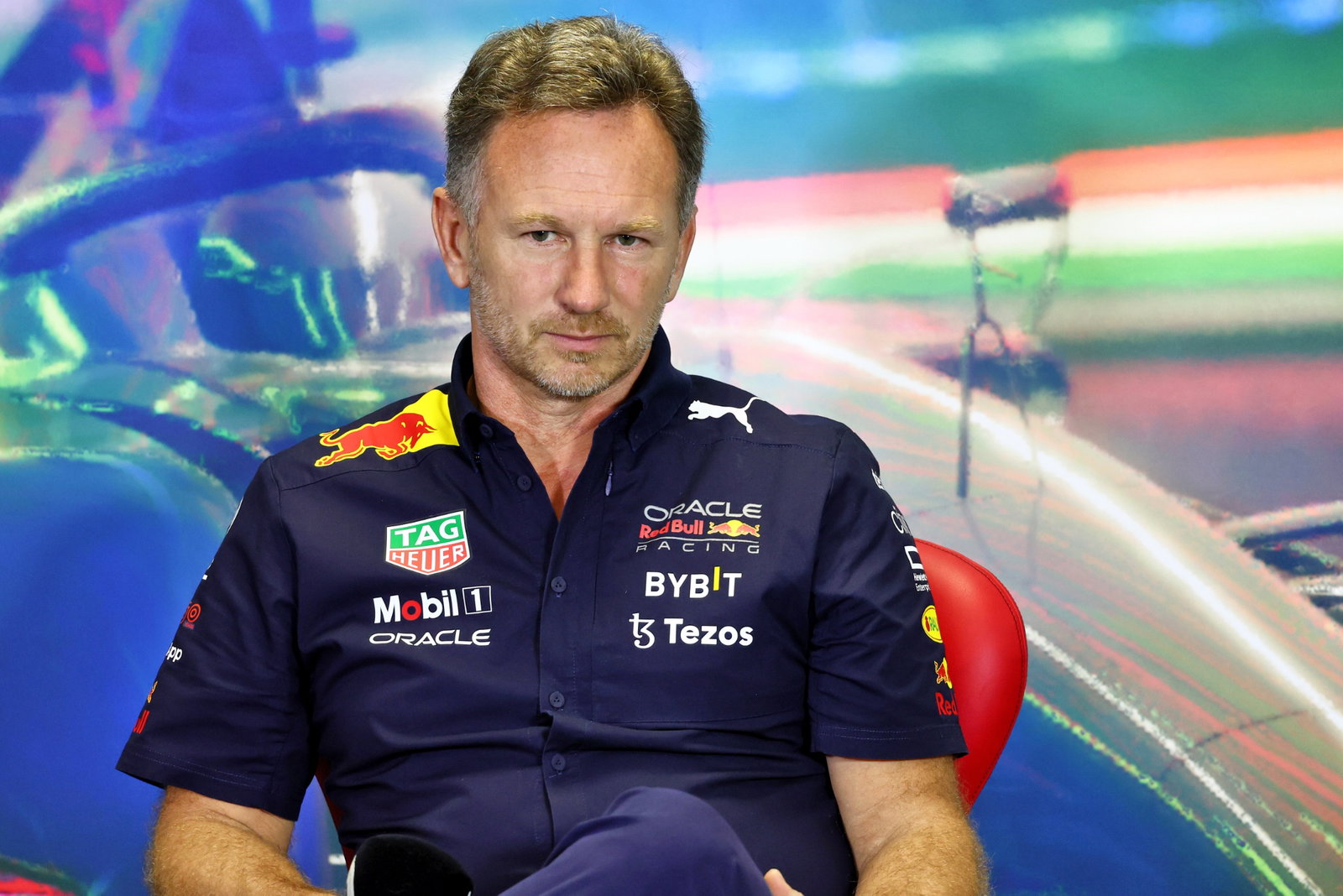 Christian Horner (GBR) Red Bull Racing Team Principal in the FIA Press Conference. Formula 1 World Championship, Rd 13,