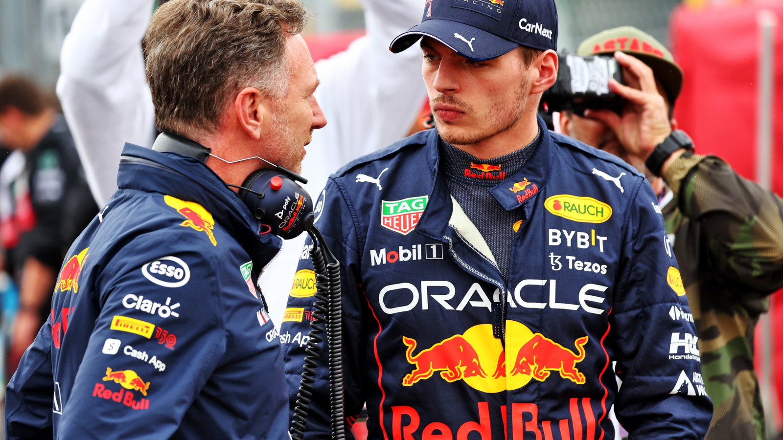 (L to R): Christian Horner (GBR) Red Bull Racing