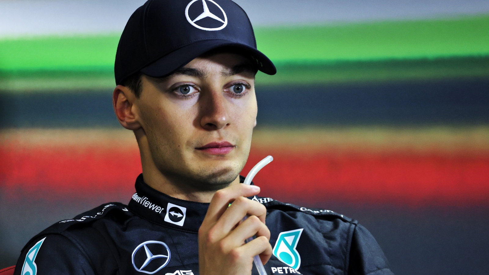 George Russell (GBR) Mercedes AMG F1 in the post race FIA Press Conference. Formula 1 World Championship, Rd 13, Hungarian