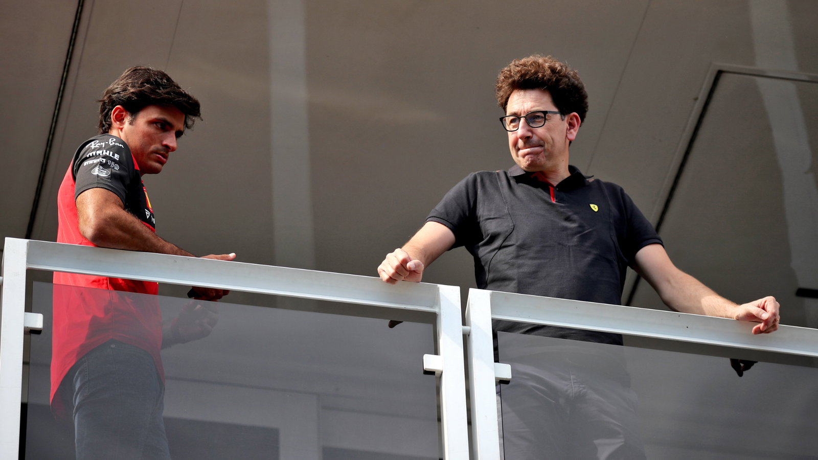 (L to R): Carlos Sainz Jr (ESP) Ferrari and Mattia Binotto (ITA) Ferrari Team Principal. Formula 1 World Championship, Rd