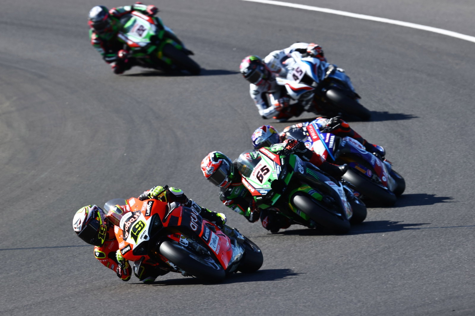 Alvaro Bautista, Toprak Razgatlioglu, Jonathan Rea and Scott Redding, French WorldSBK Superpole race, 11 September
