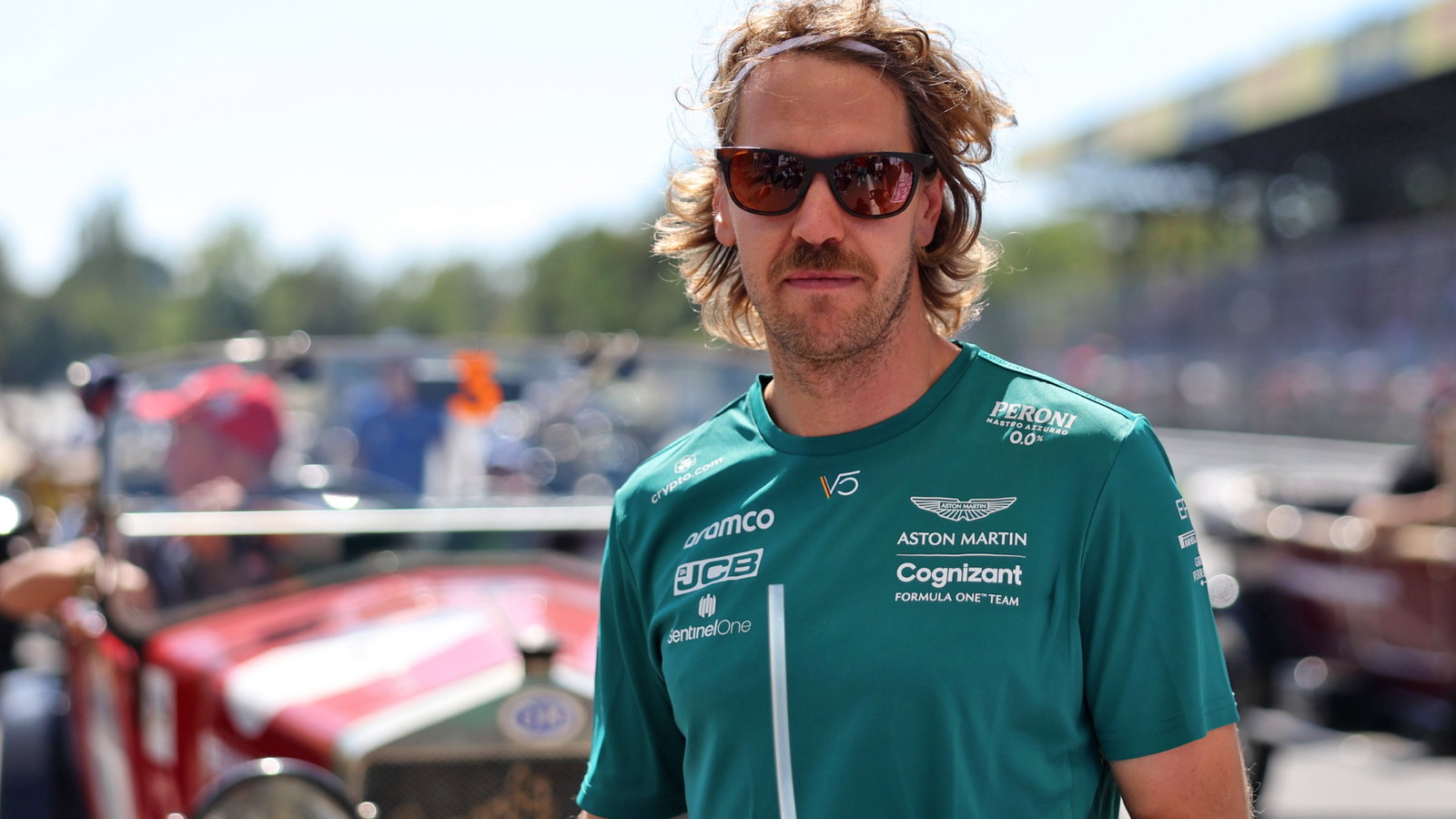 Sebastian Vettel (GER) Aston Martin F1 Team on the drivers parade. Formula 1 World Championship, Rd 16, Italian Grand