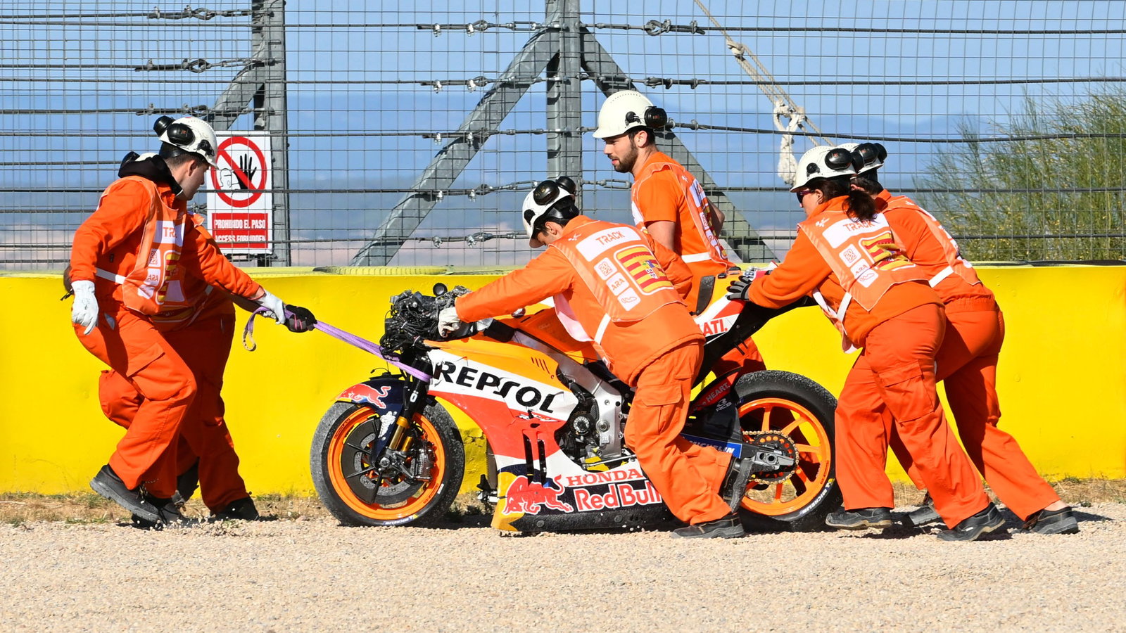 Marc Marquez crashed bike, MotoGP, Aragon MotoGP, 17 September