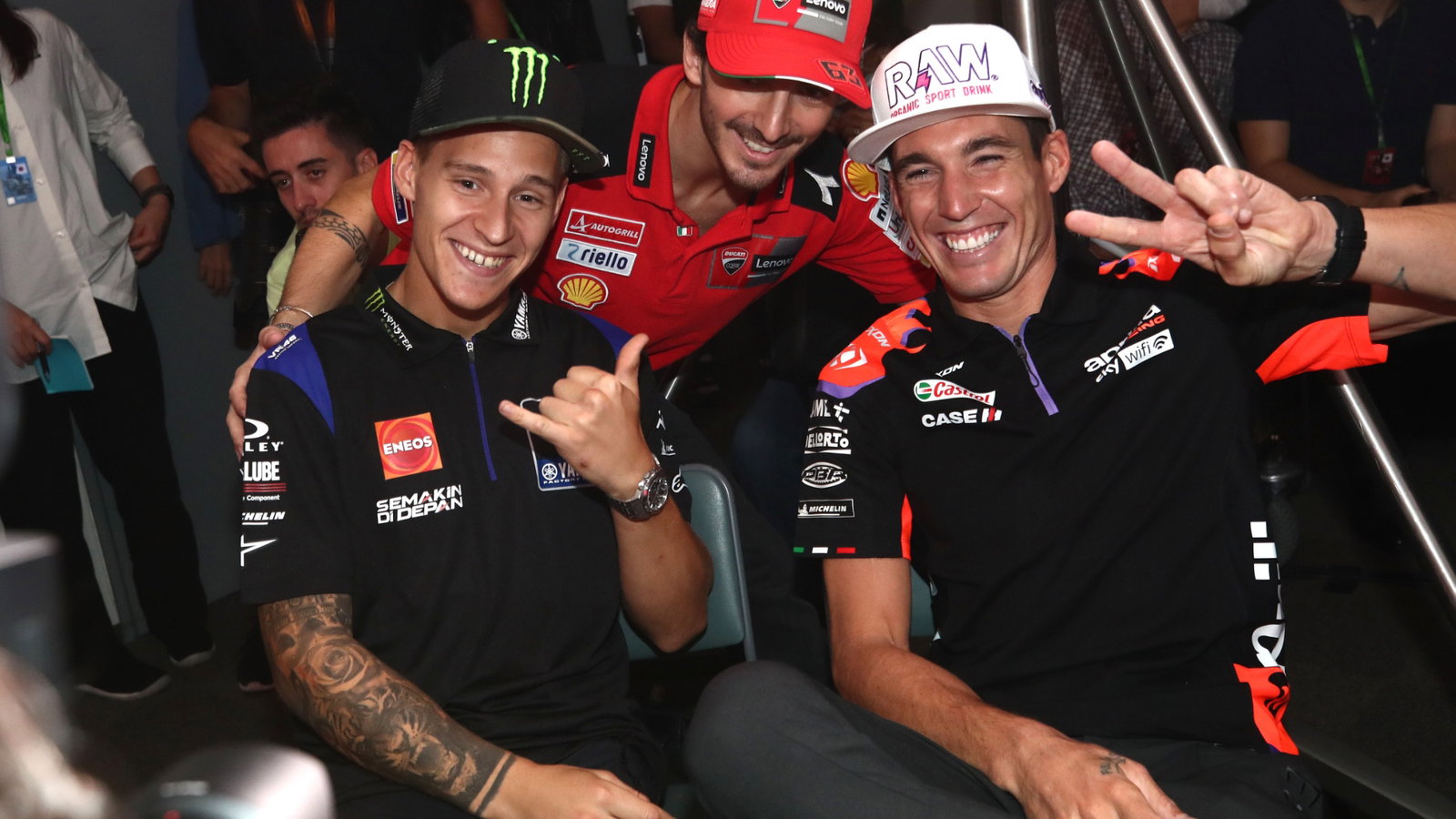 Fabio Quartararo, Francesco Bagnaia, Aleix Espargaro , Japanese MotoGP. 22 September