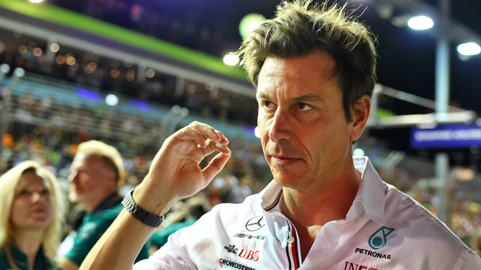 Toto Wolff (GER) Mercedes AMG F1 Shareholder and Executive Director on the grid. Formula 1 World Championship, Rd 17,