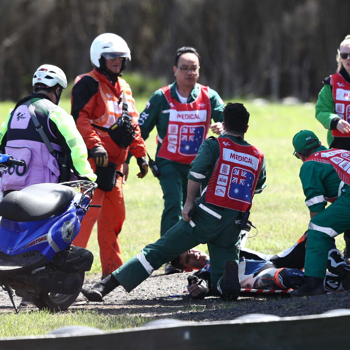 Jorge Navarro crash, Moto2 race, Australian MotoGP, 16 October