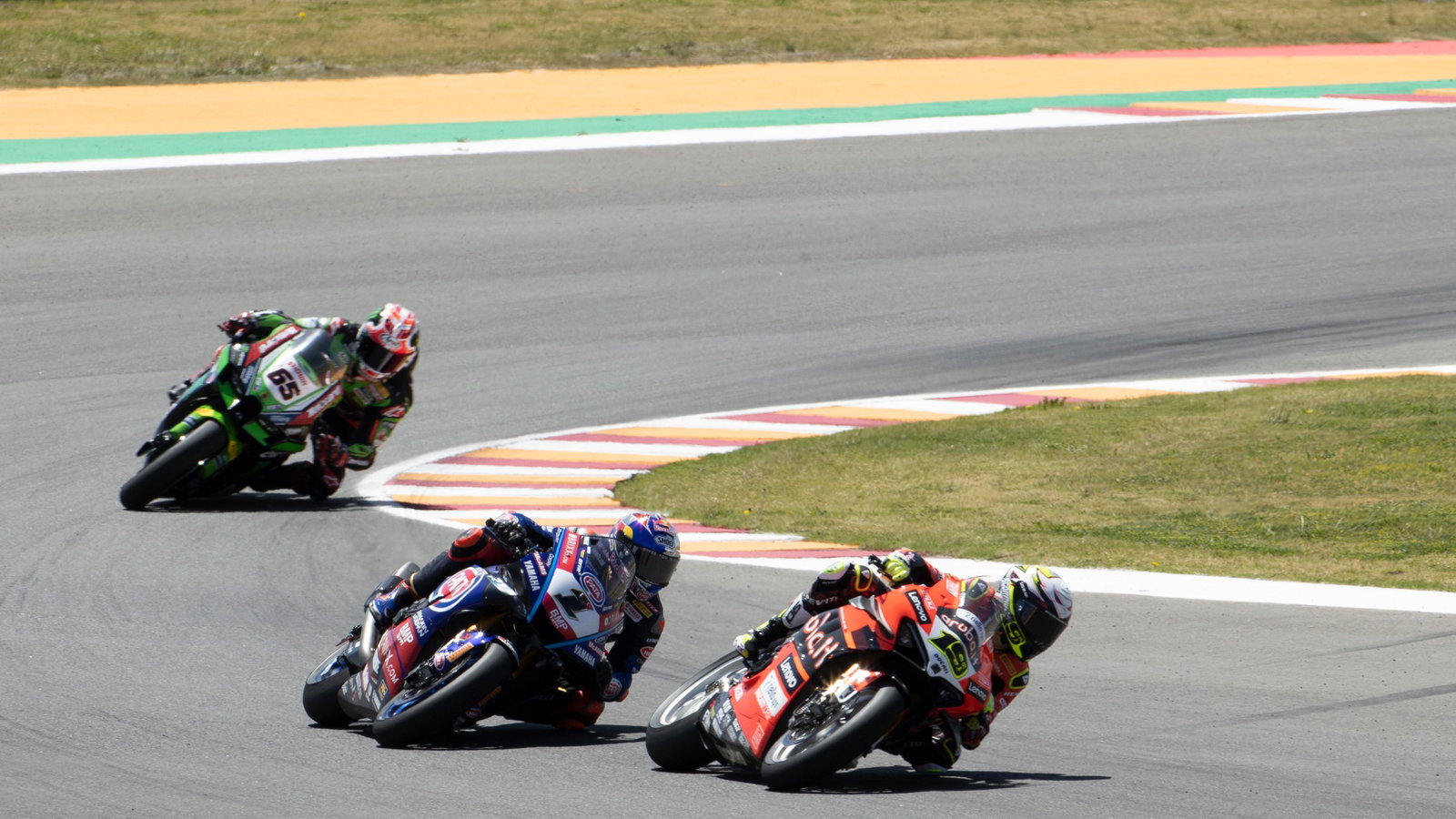 Alvaro Bautista, Toprak Razgatlioglu and Jonathan Rea, Argentinian WorldSBK Superpole race, 23 October