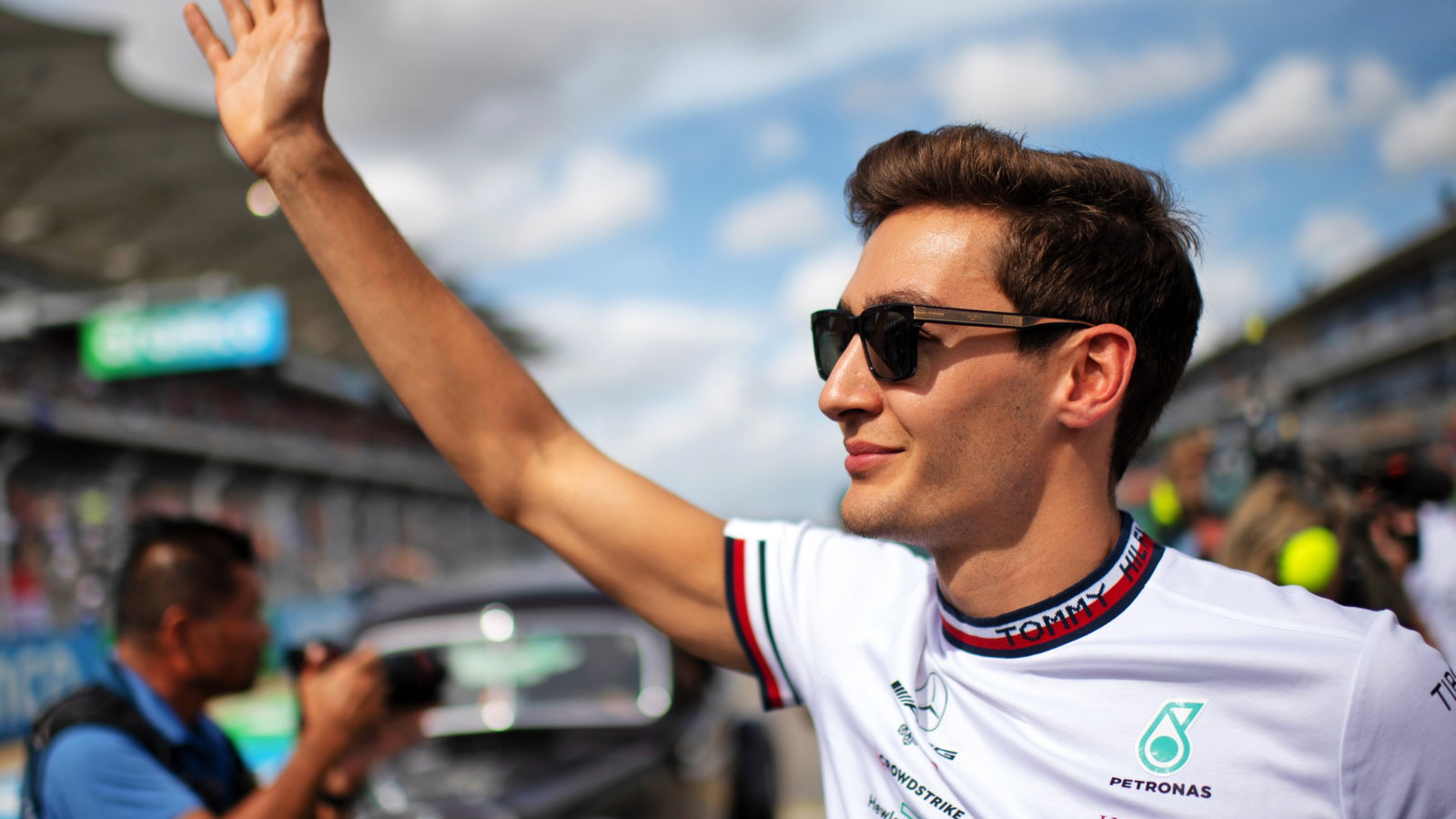 George Russell (GBR) Mercedes AMG F1 on the drivers parade. Formula 1 World Championship, Rd 19, United States Grand Prix,