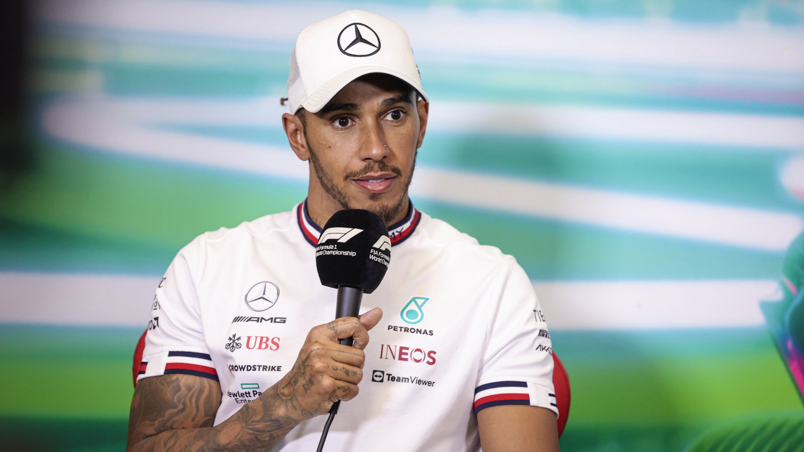 Lewis Hamilton (GBR) Mercedes AMG F1 in the post race FIA Press Conference. Formula 1 World Championship, Rd 20, Mexican