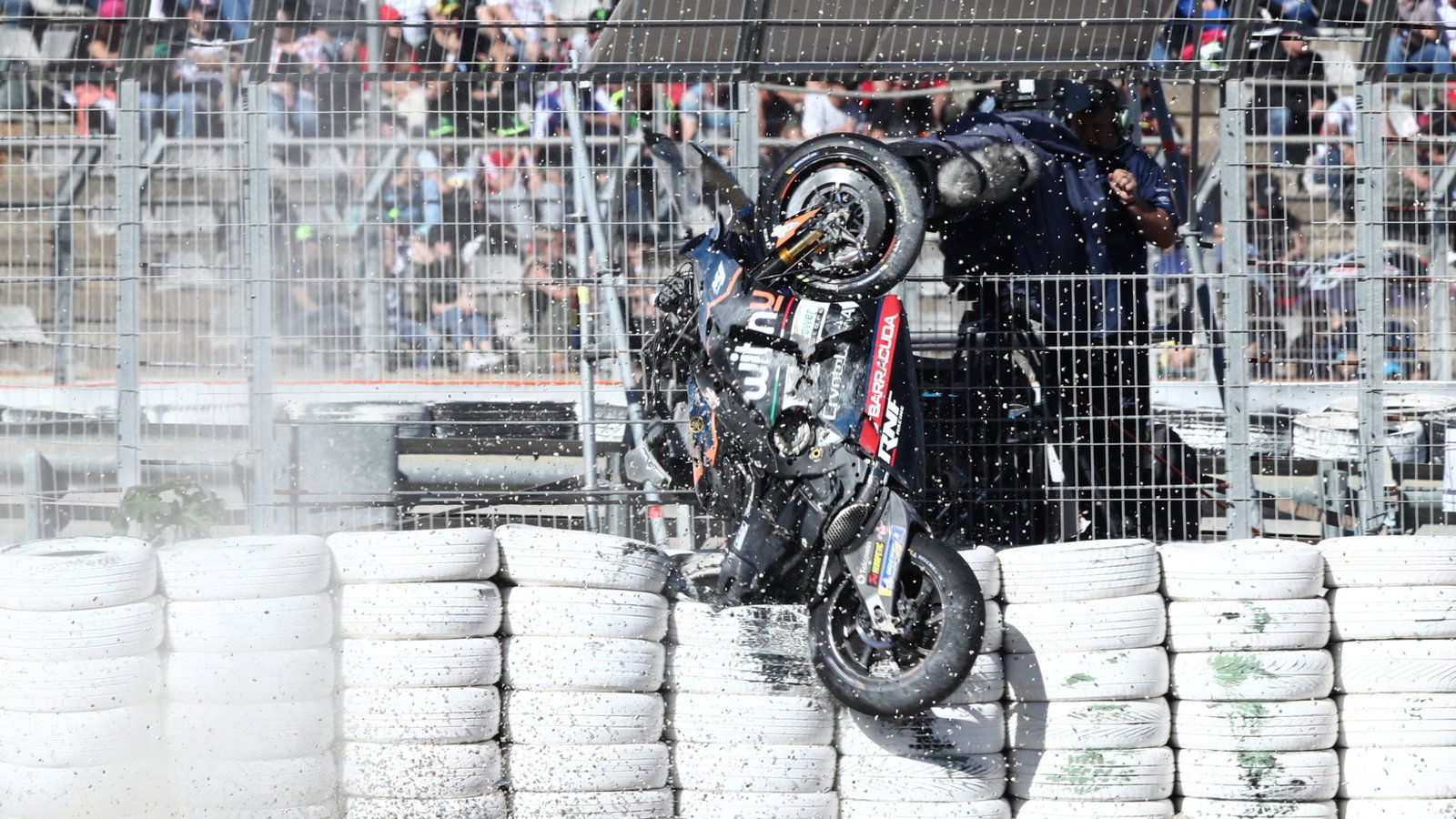 Darryn Binder crashed bike, MotoGP, Valencia MotoGP, 5 November