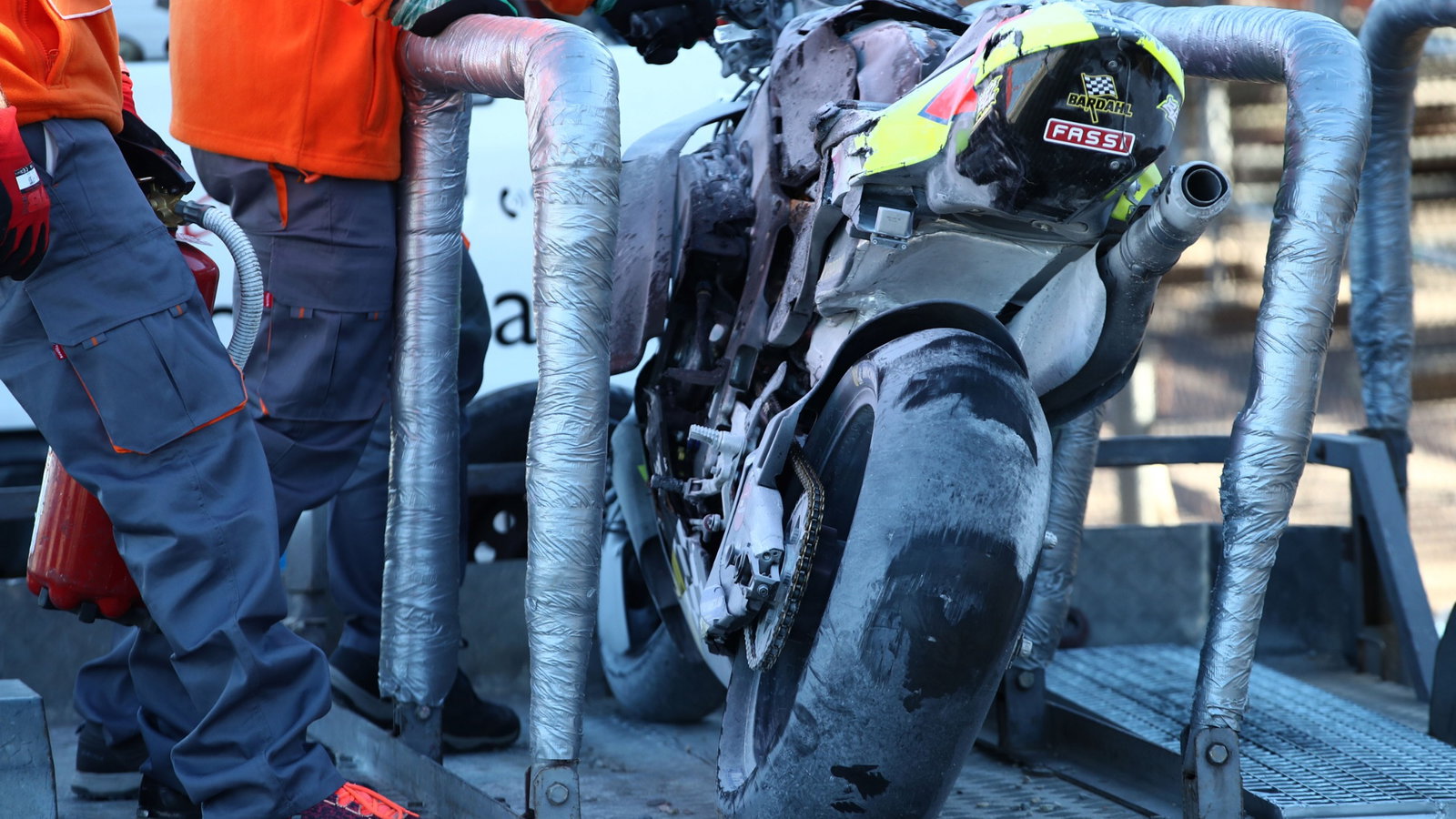 Marco Bezzecchi crashed bike, MotoGP, Valencia MotoGP, 5 November