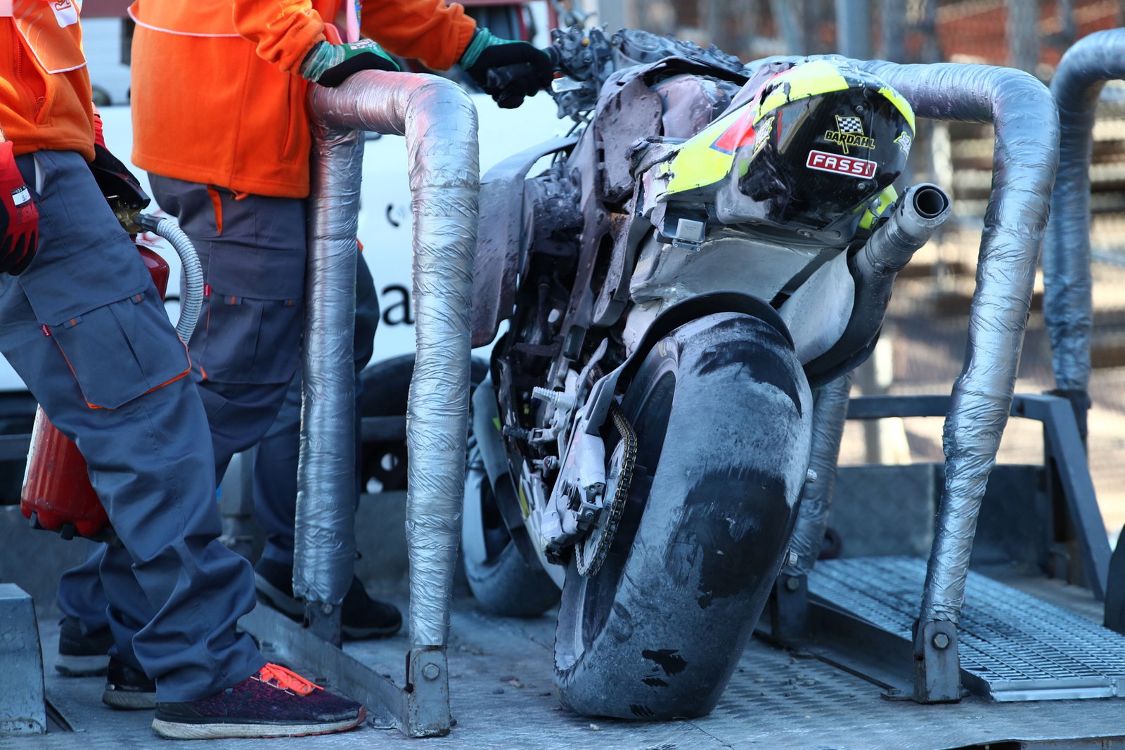 Marco Bezzecchi crashed bike, MotoGP, Valencia MotoGP, 5 November