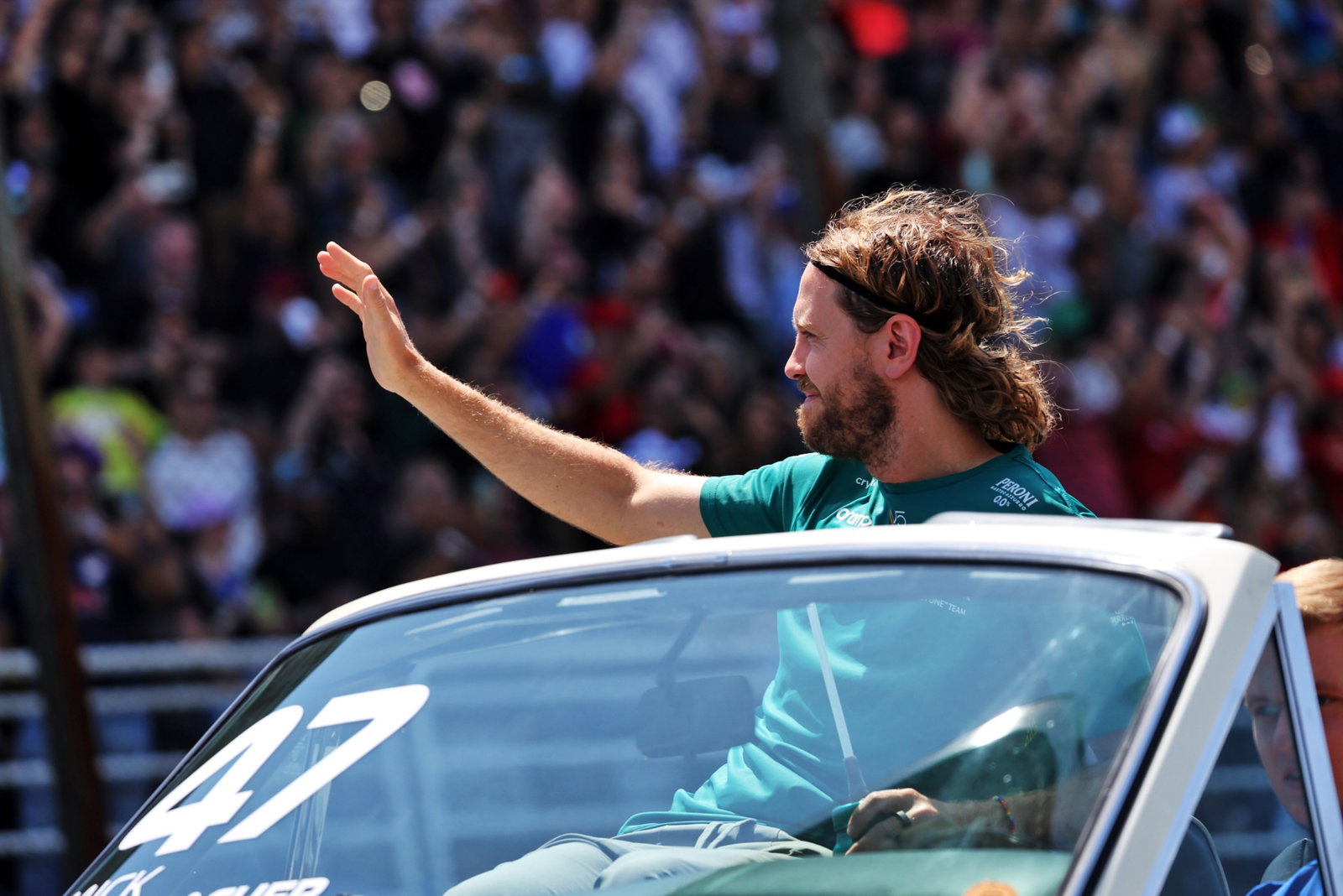 Sebastian Vettel (GER) Aston Martin F1 Team on the drivers parade. Formula 1 World Championship, Rd 21, Brazilian Grand