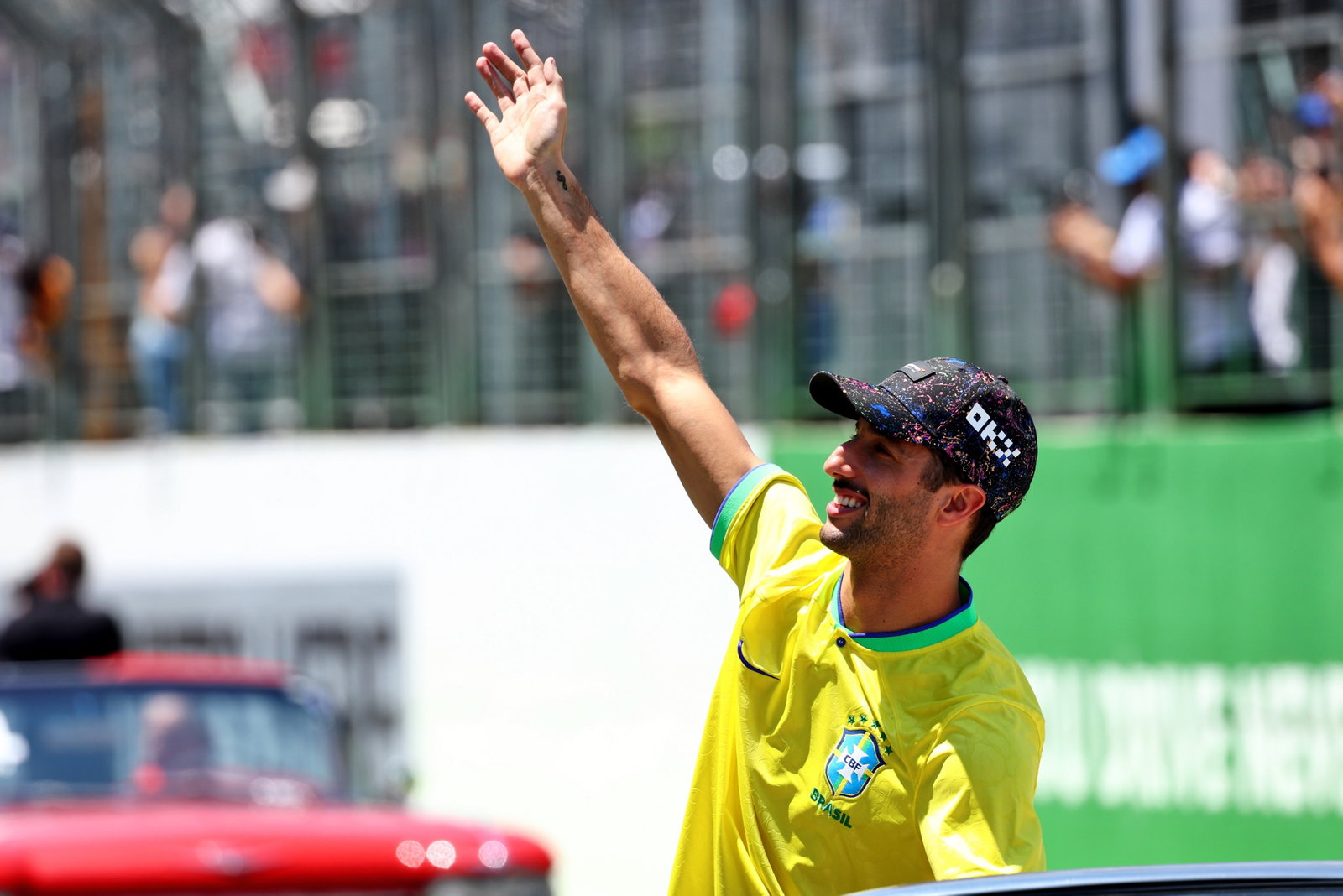 Daniel Ricciardo (AUS) McLaren on the drivers parade. Formula 1 World Championship, Rd 21, Brazilian Grand Prix, Sao