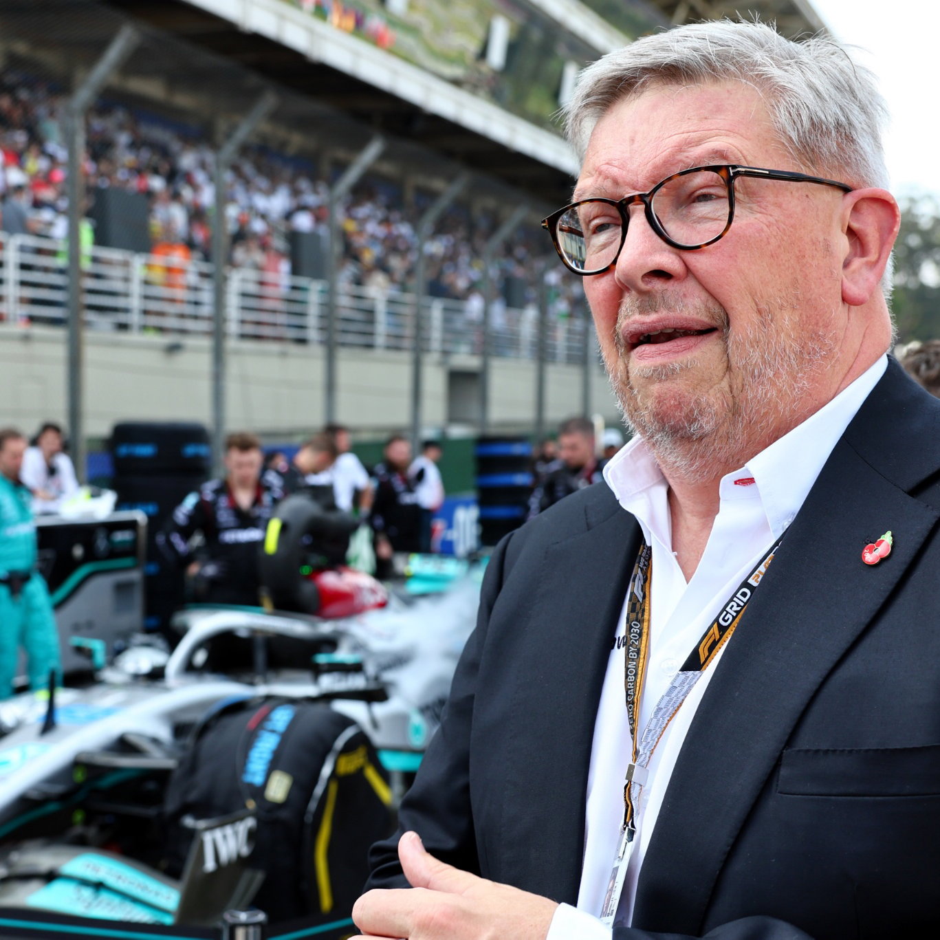 Ross Brawn (GBR) Managing Director, Motor Sports on the grid. Formula 1 World Championship, Rd 21, Brazilian Grand Prix,