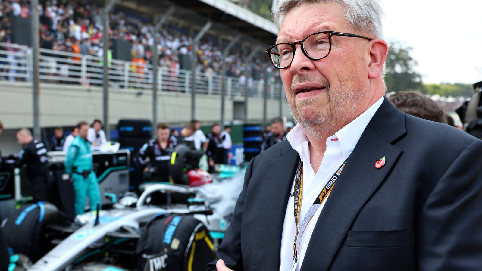 Ross Brawn (GBR) Managing Director, Motor Sports on the grid. Formula 1 World Championship, Rd 21, Brazilian Grand Prix,