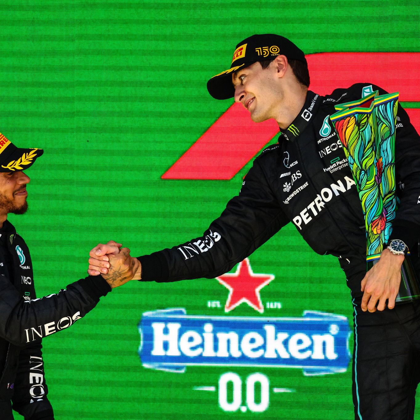Lewis Hamilton (GBR), Mercedes AMG F1 and George Russell (GBR), Mercedes AMG F1 Formula 1 World Championship, Rd 21,