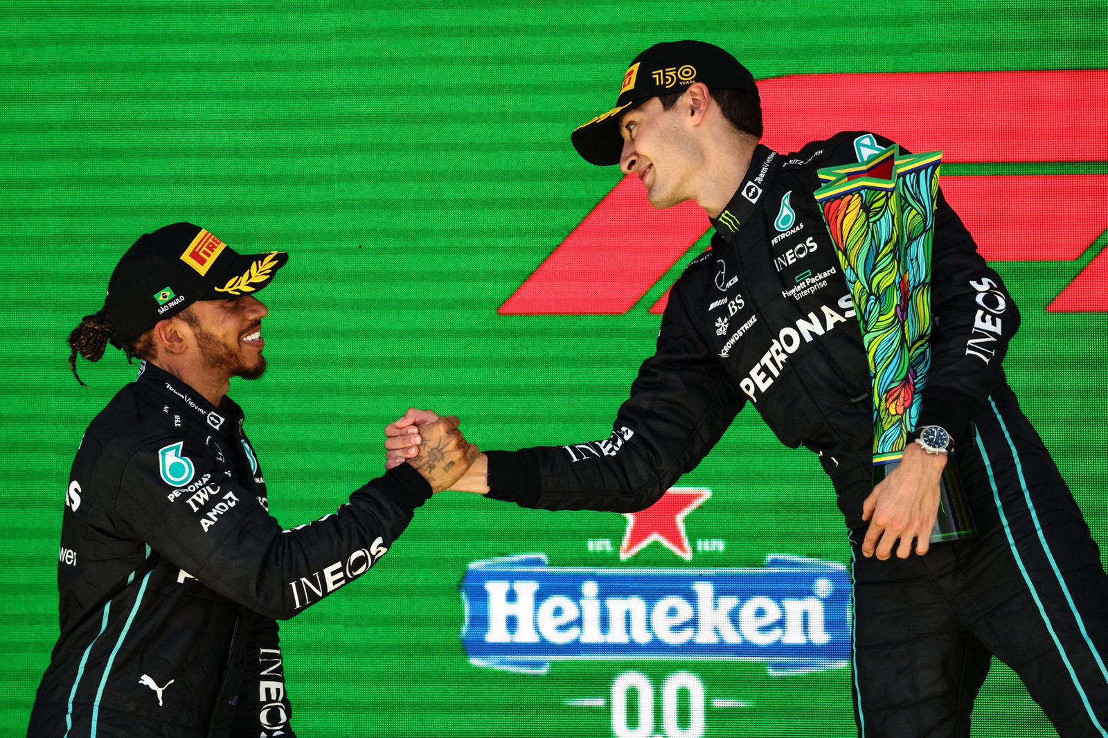 Lewis Hamilton (GBR), Mercedes AMG F1 and George Russell (GBR), Mercedes AMG F1 Formula 1 World Championship, Rd 21,