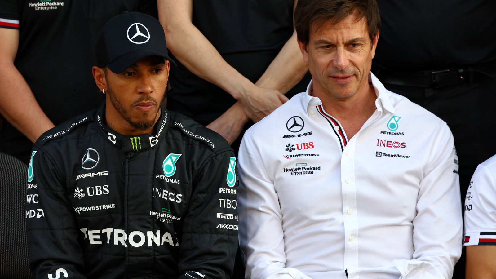 (L to R): Lewis Hamilton (GBR) Mercedes AMG F1 with Toto Wolff (GER) Mercedes AMG F1 Shareholder and Executive Director at a