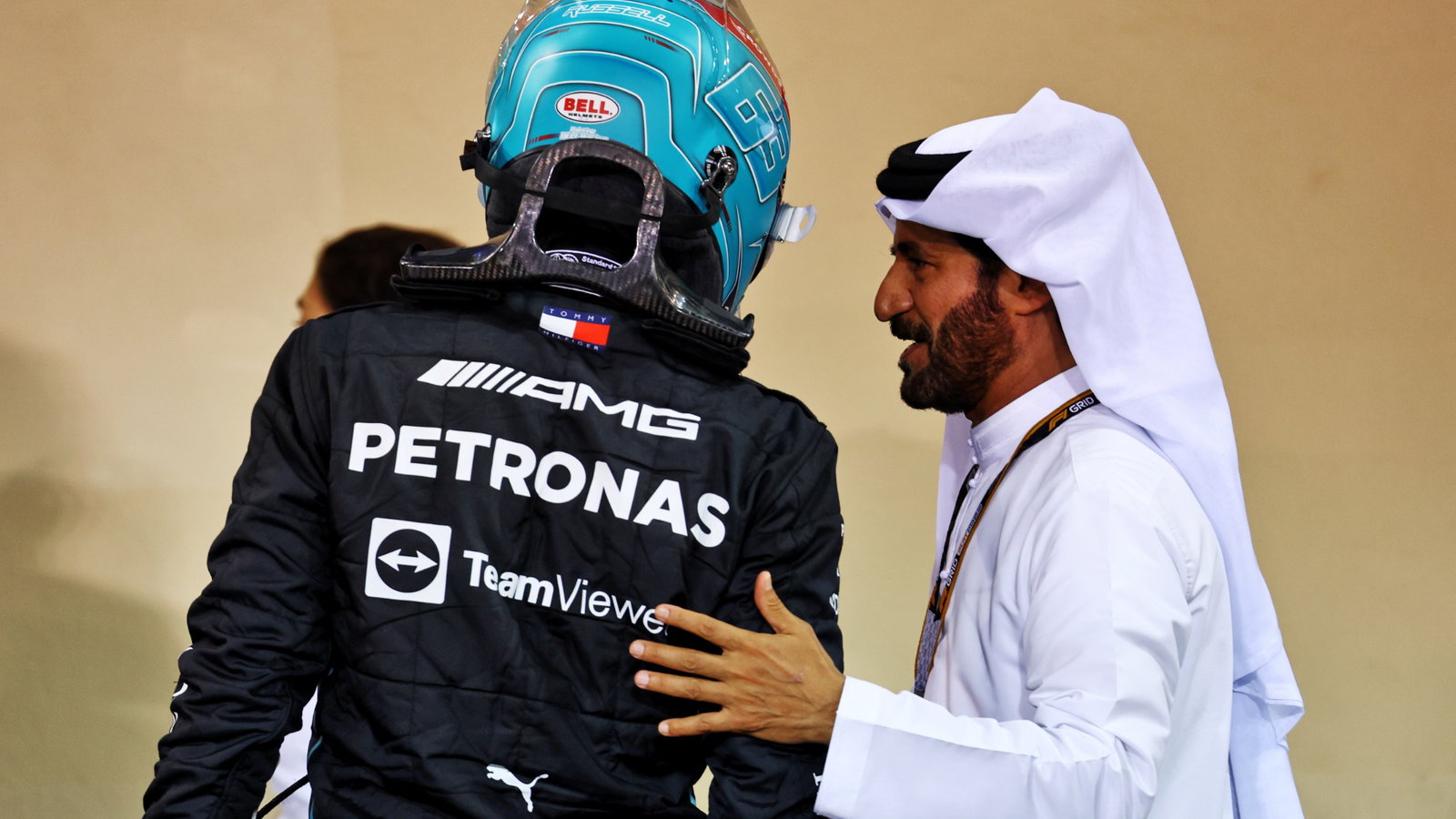 (L to R): George Russell (GBR) Me