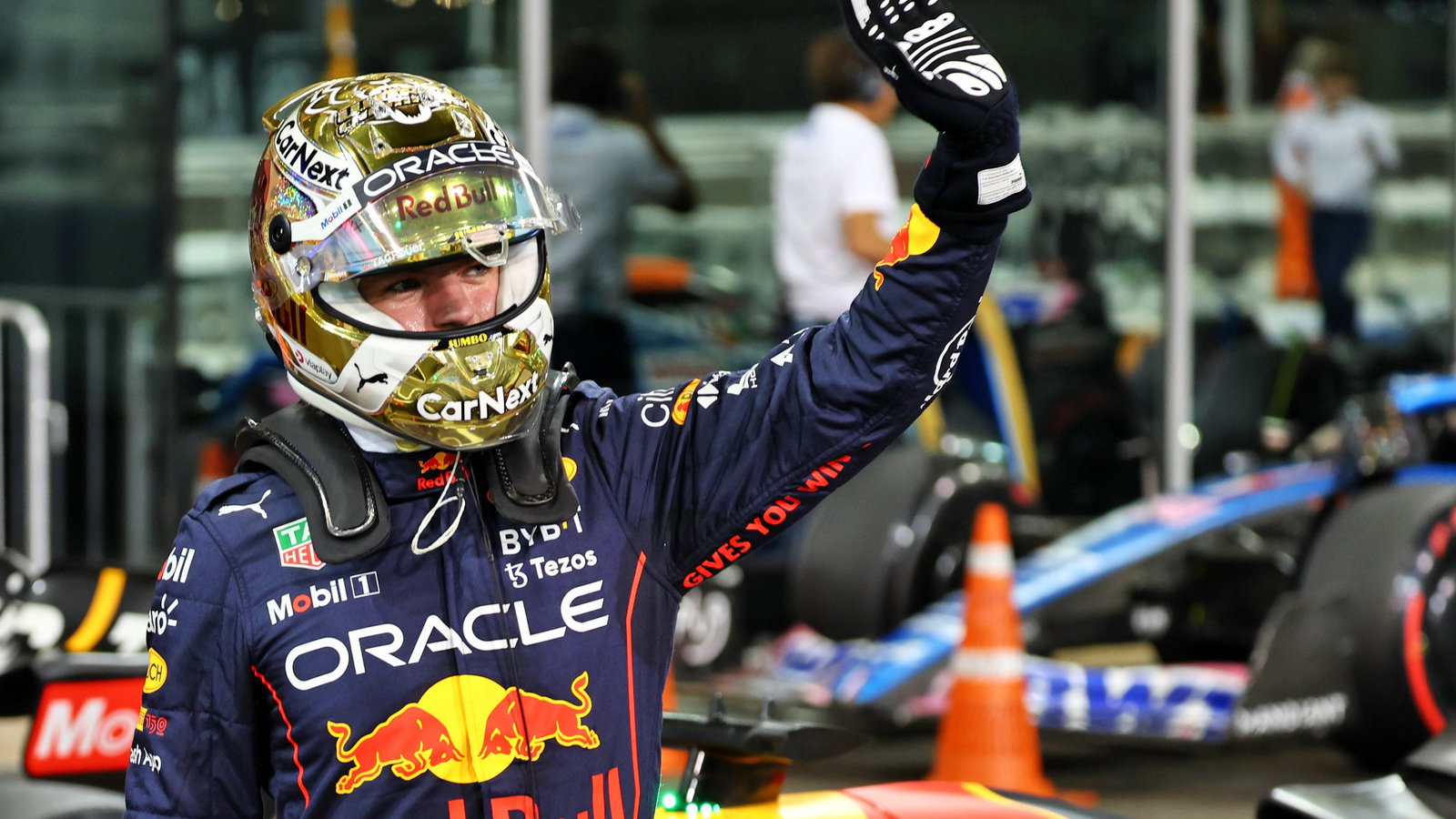 Max Verstappen (NLD) Red Bull Racing celebrates his pole position in qualifying parc ferme. Formula 1 World Championship,