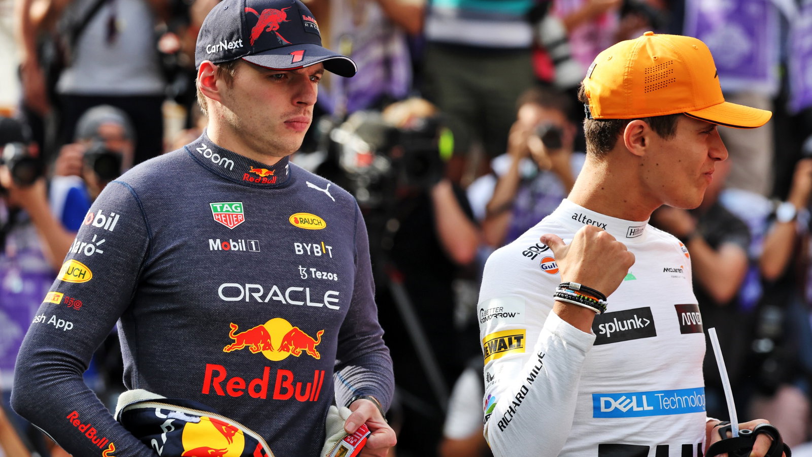 (L to R): Max Verstappen (NLD) Red