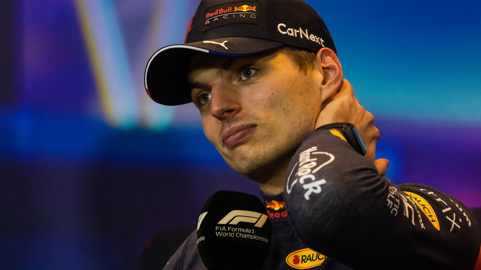 Max Verstappen (NLD) Red Bull Racing in the post race FIA Press Conference. Formula 1 World Championship, Rd 22, Abu Dhabi