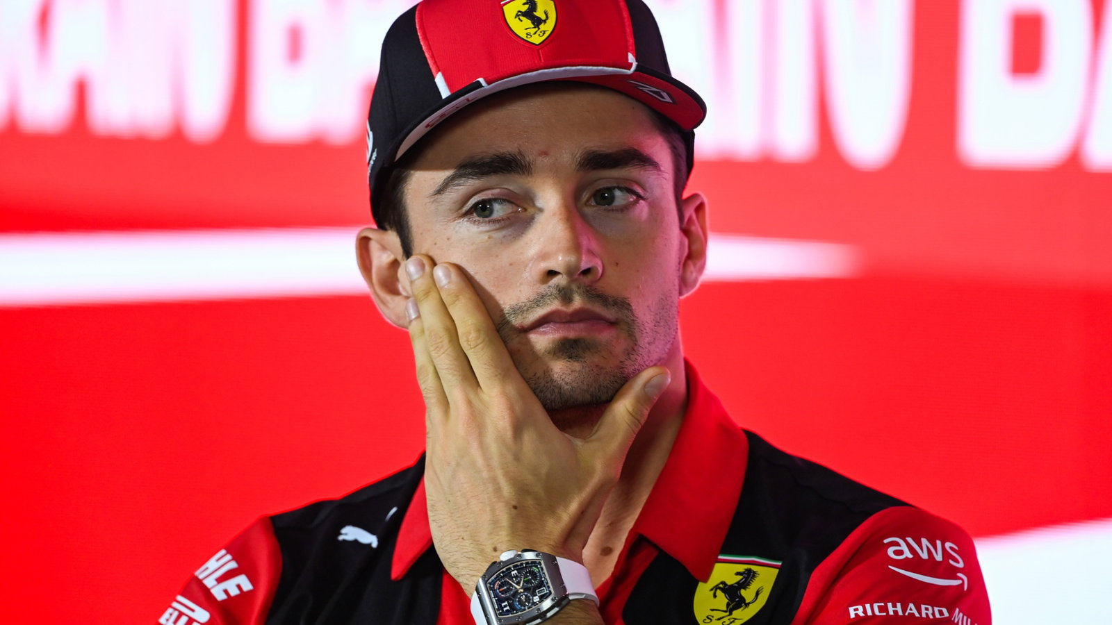 Charles Leclerc (MON) Ferrari in the FIA Press Conference. Formula 1 World Championship, Rd 1, Bahrain Grand Prix, Sakhir,