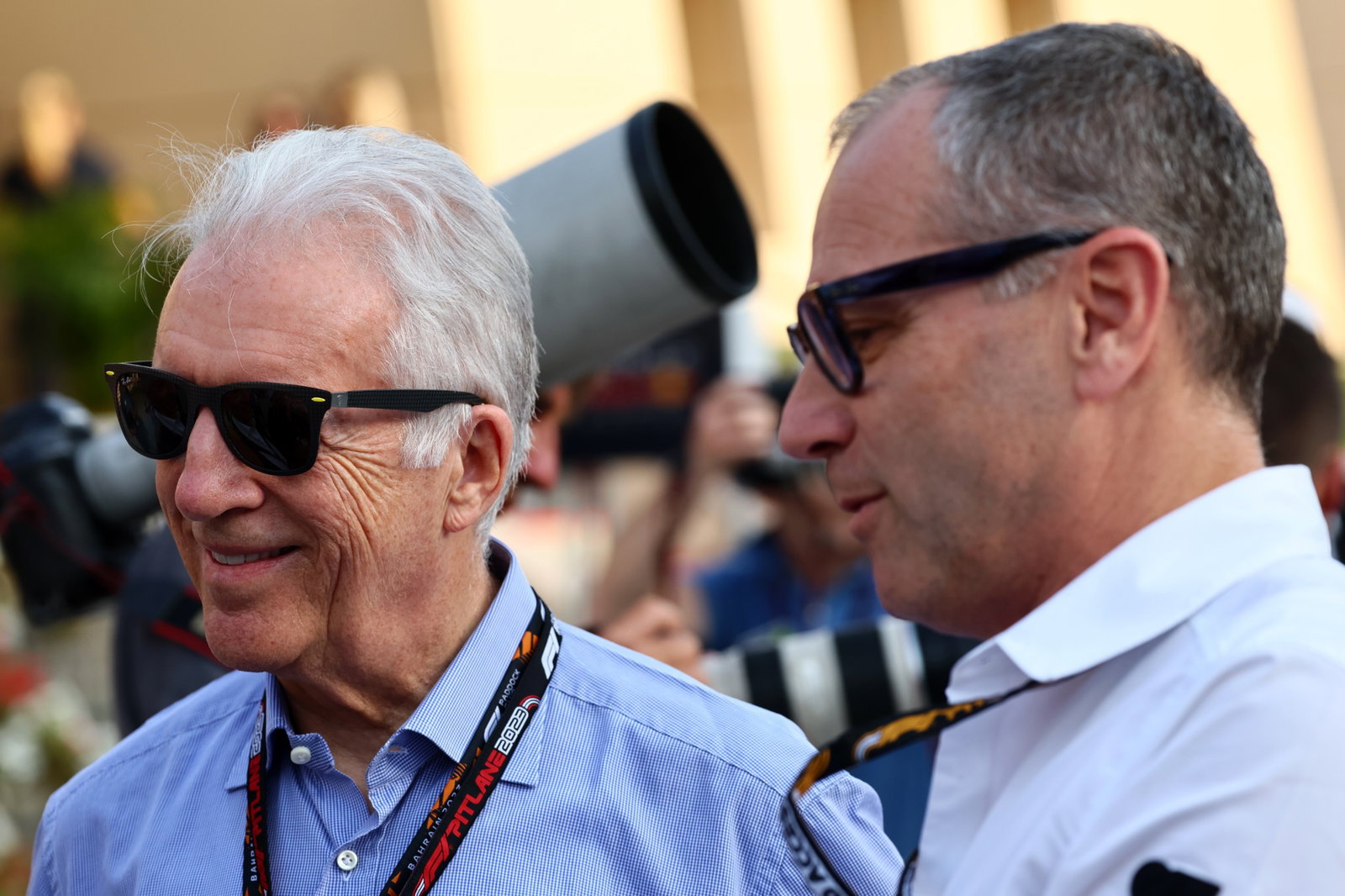 (L ke R ): Piero Ferrari (ITA) Wakil Presiden Ferrari bersama Stefano Domenicali (ITA) Presiden dan CEO Formula Satu. Formula